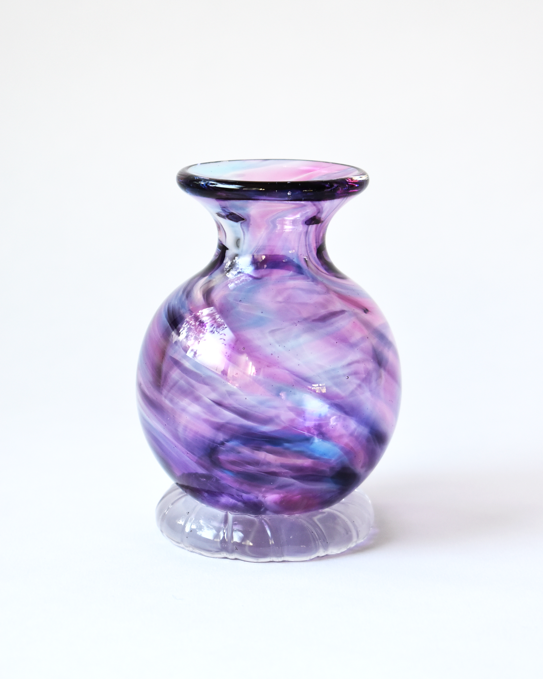 Lilac Swirl Blown Ink Pot (with Henry base)