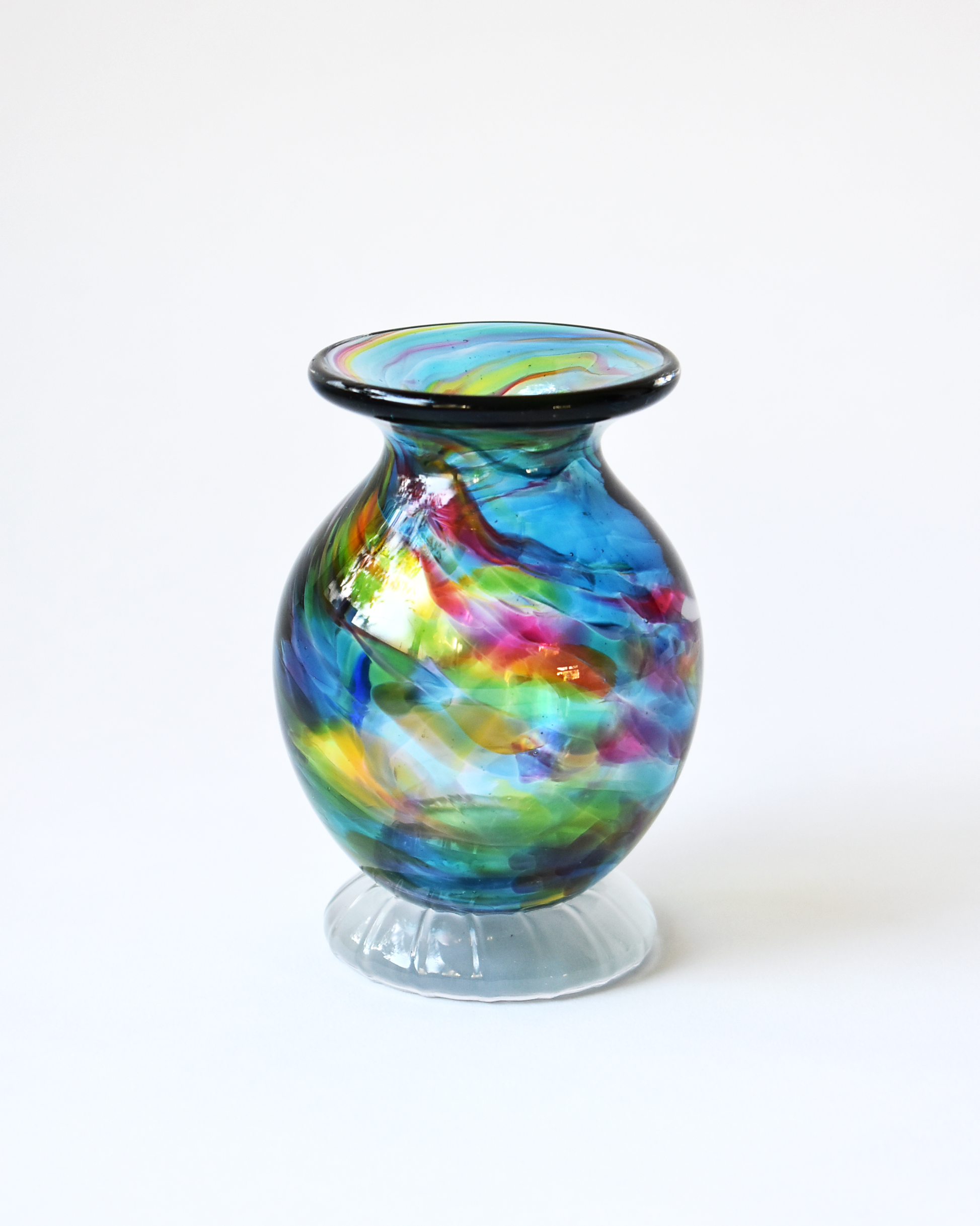 Rainbow Splash Blown Ink Pot (with Henry base)