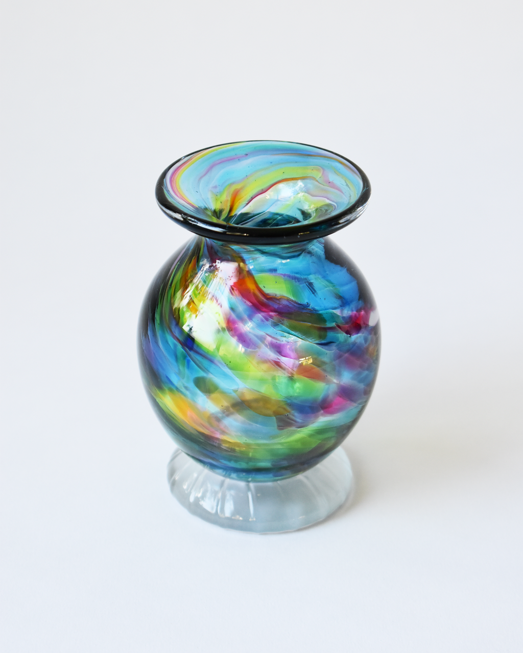Rainbow Splash Blown Ink Pot (with Henry base)
