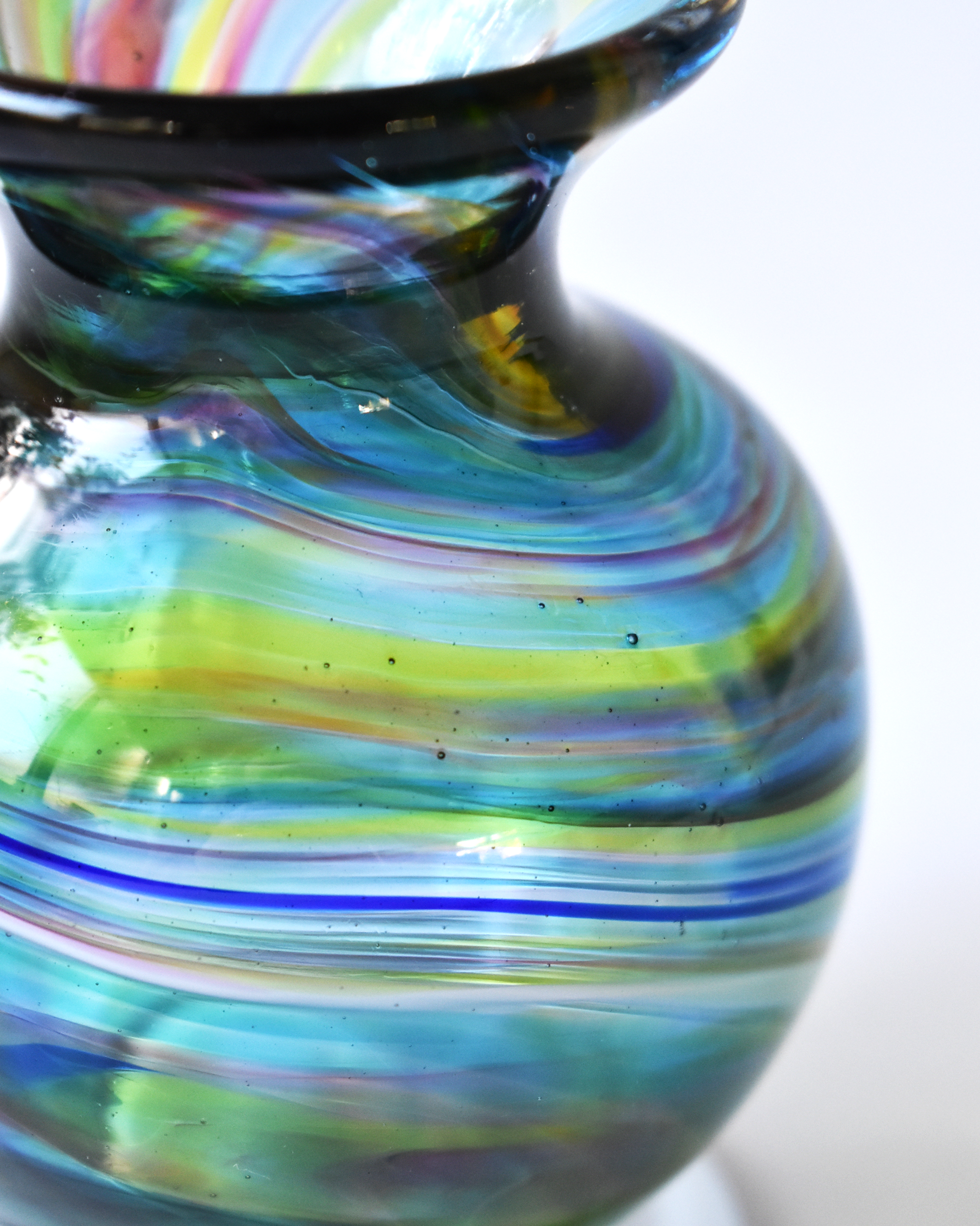 Rainbow Swirl Blown Ink Pot