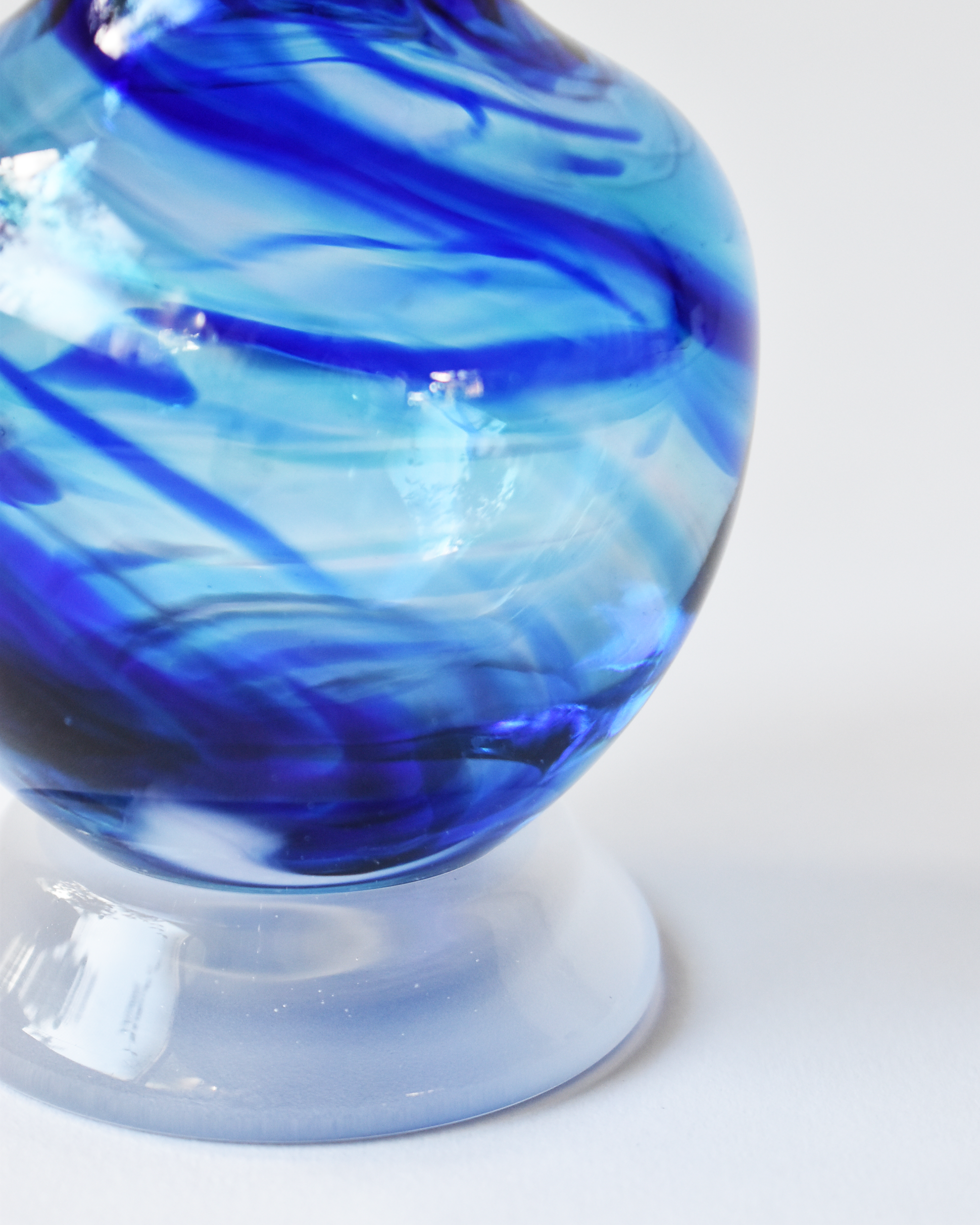 Royal Blue Swirl Blown Ink Pot