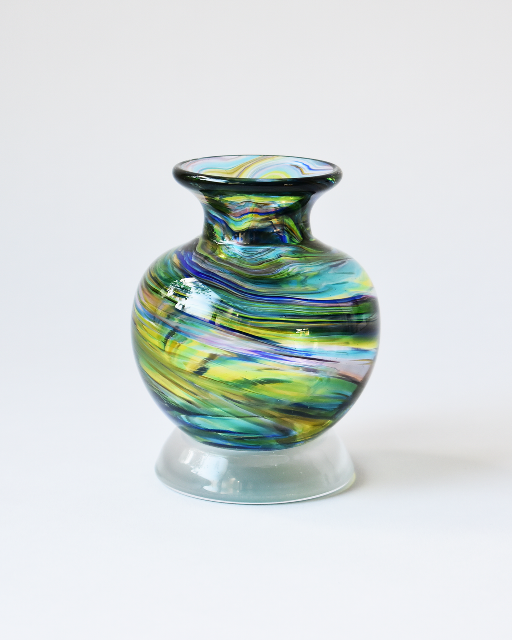 Rainbow Ripple Blown Ink Pot