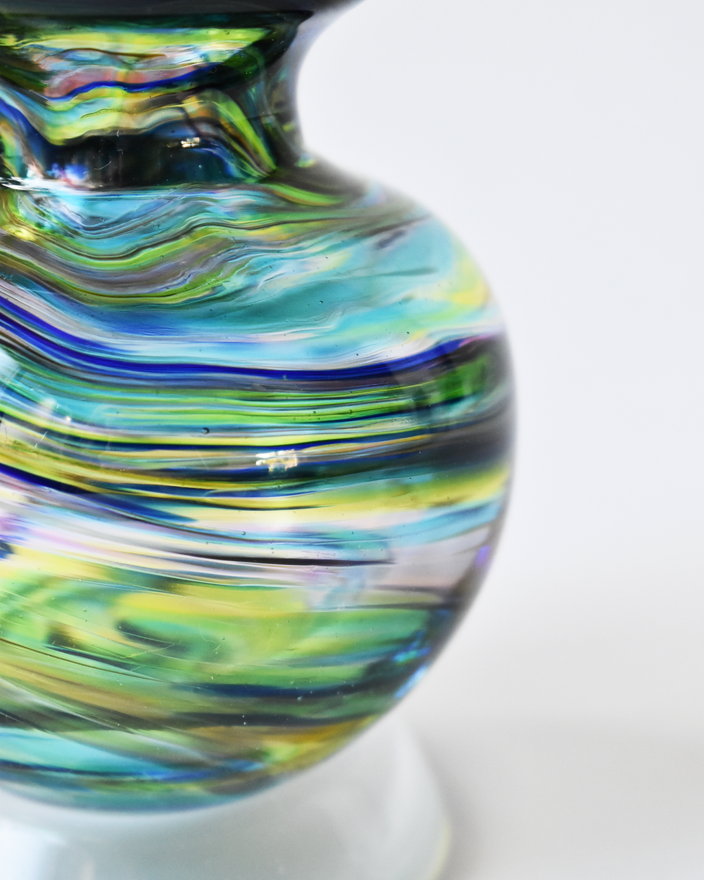 Rainbow Ripple Blown Ink Pot