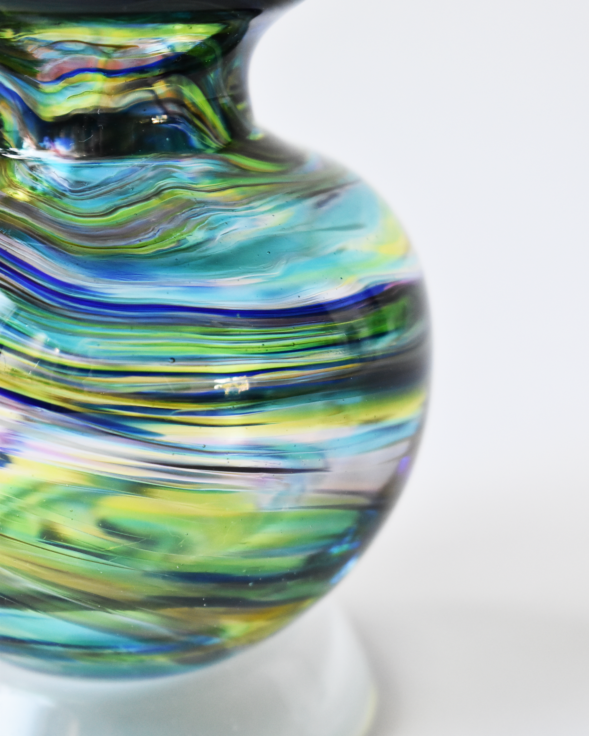 Rainbow Ripple Blown Ink Pot