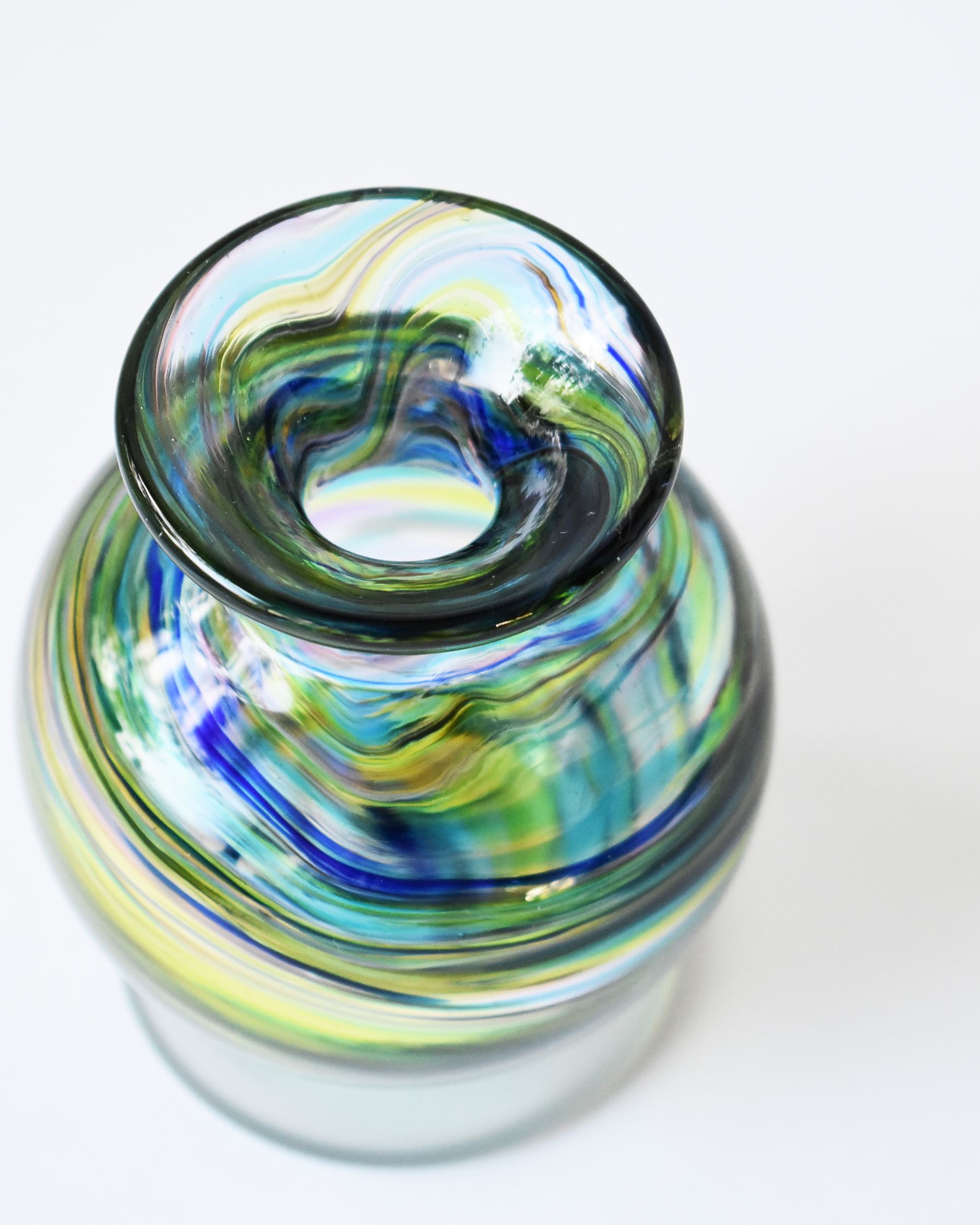 Rainbow Ripple Blown Ink Pot