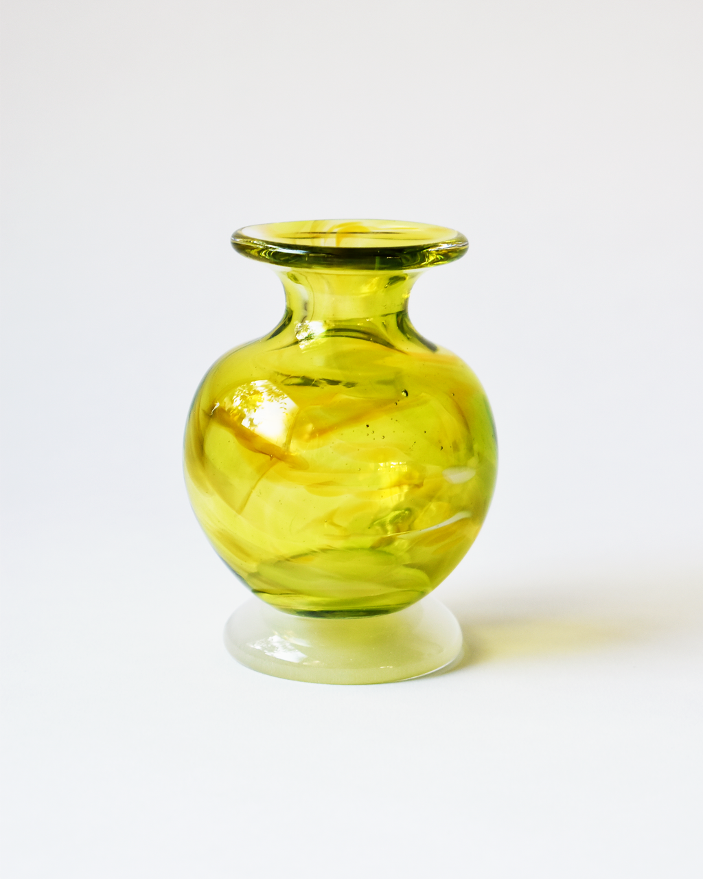 Vibrant Lime Splash Blown Ink Pot