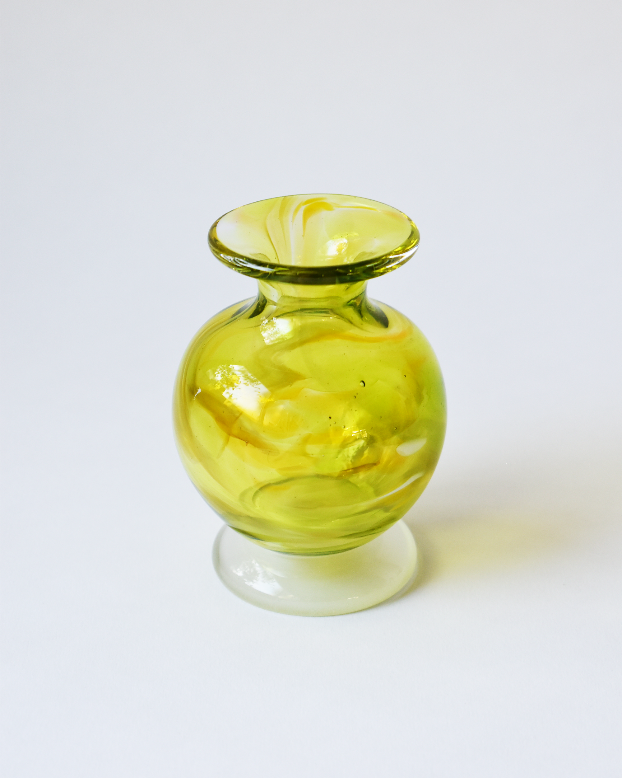 Vibrant Lime Splash Blown Ink Pot
