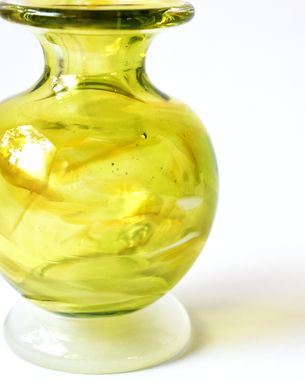 Vibrant Lime Splash Blown Ink Pot