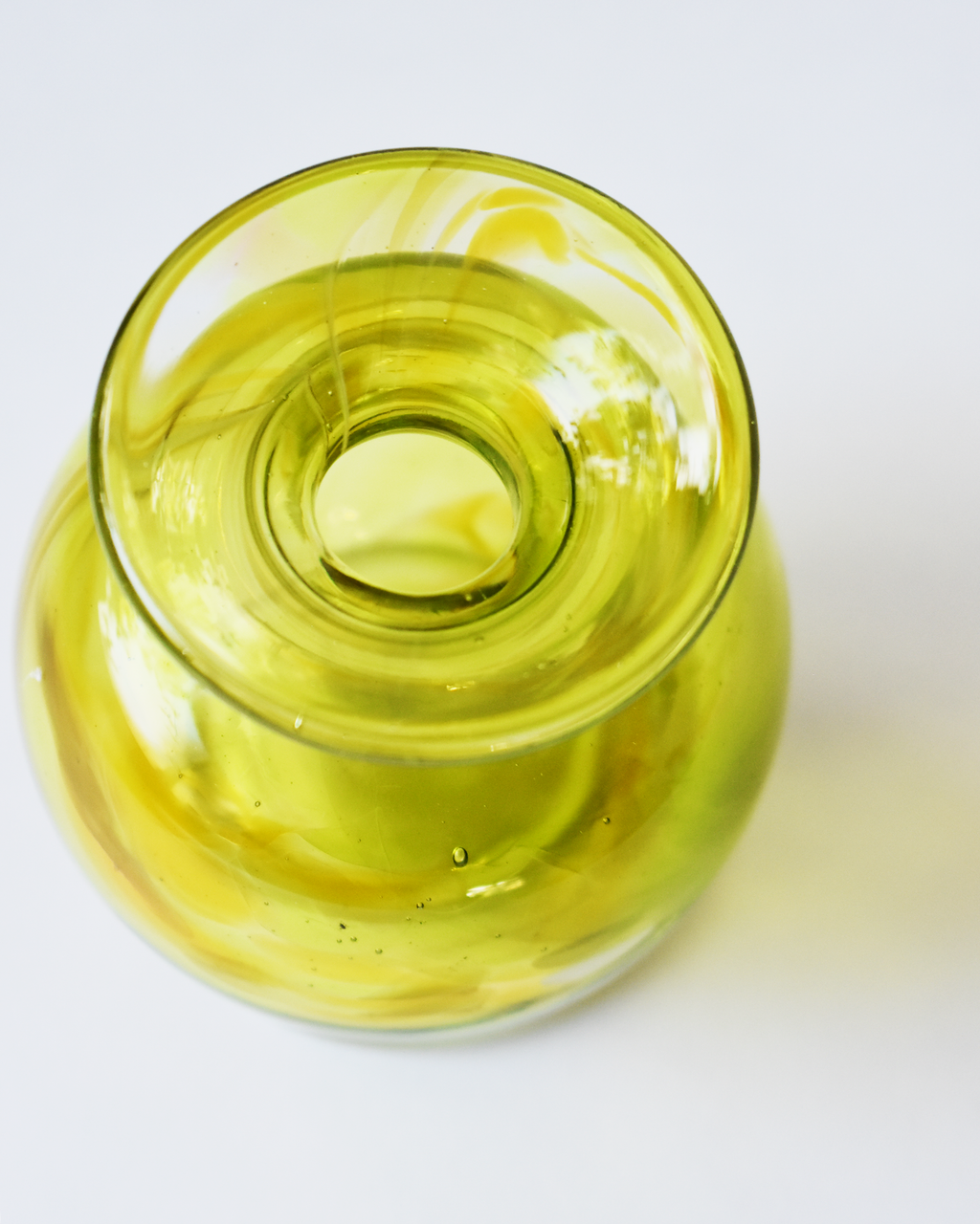 Vibrant Lime Splash Blown Ink Pot