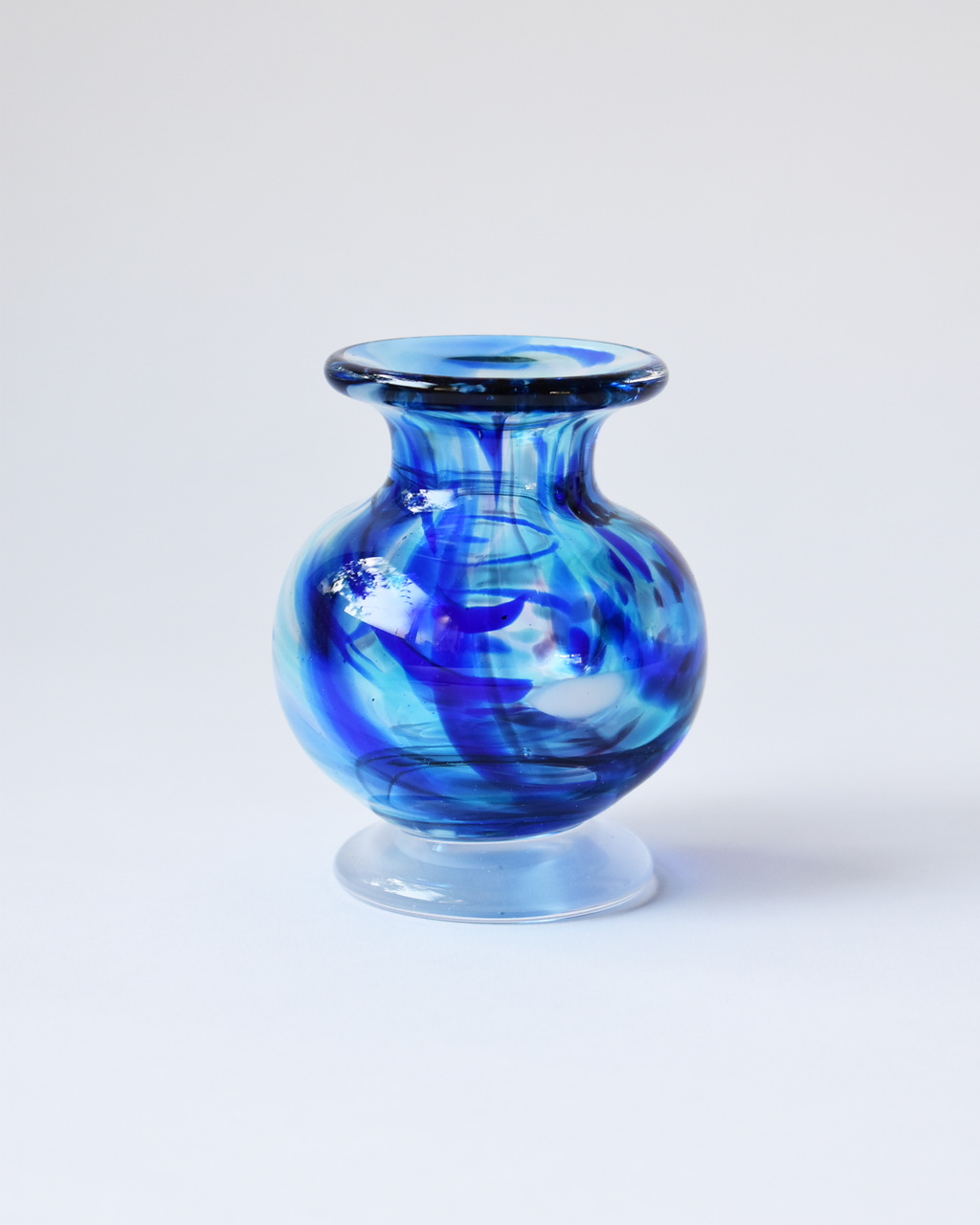 Royal Blue Splash Blown Ink Pot