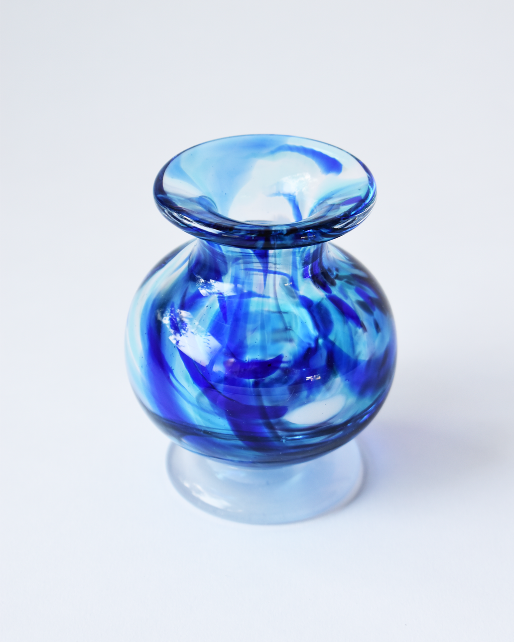 Royal Blue Splash Blown Ink Pot