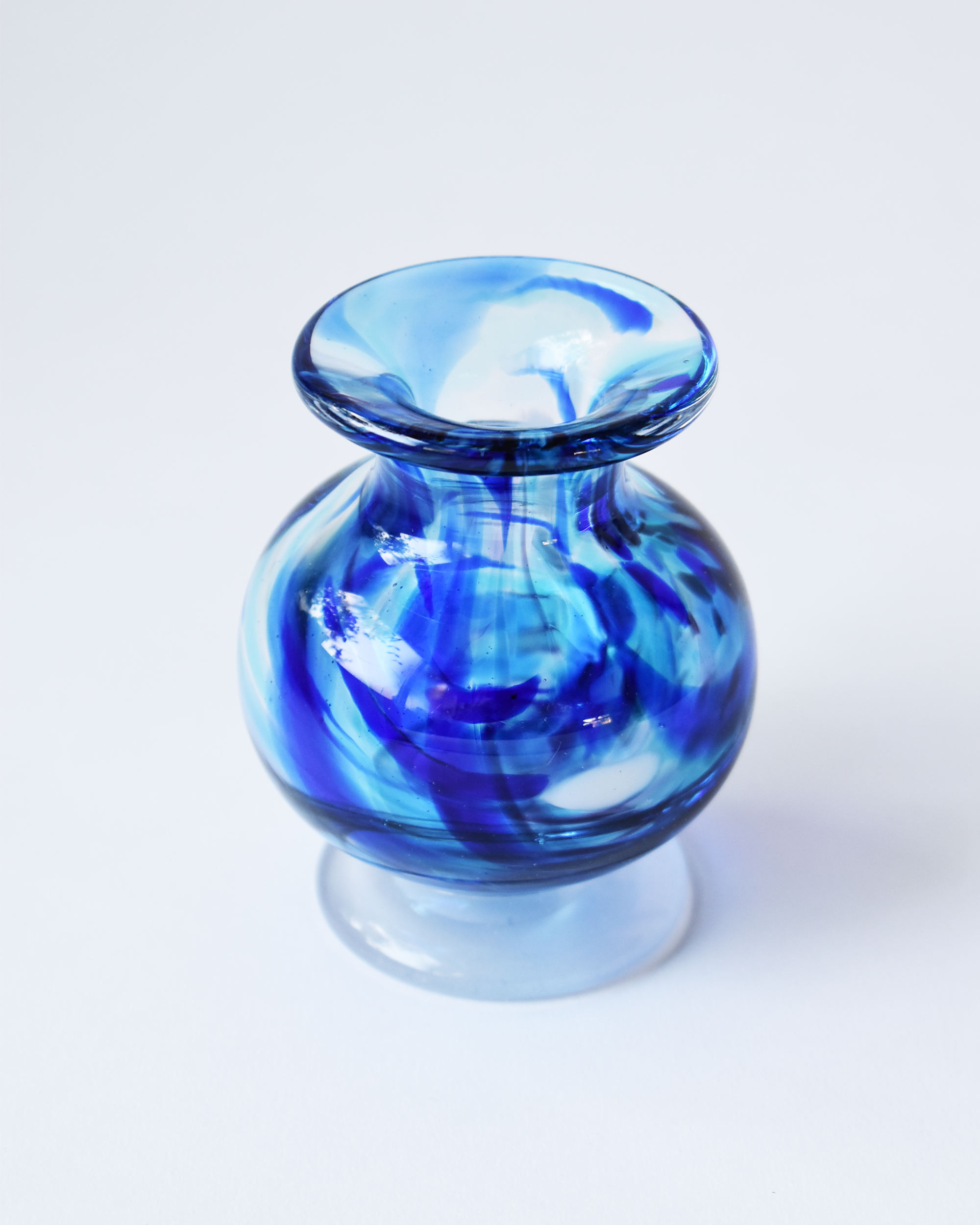 Royal Blue Splash Blown Ink Pot