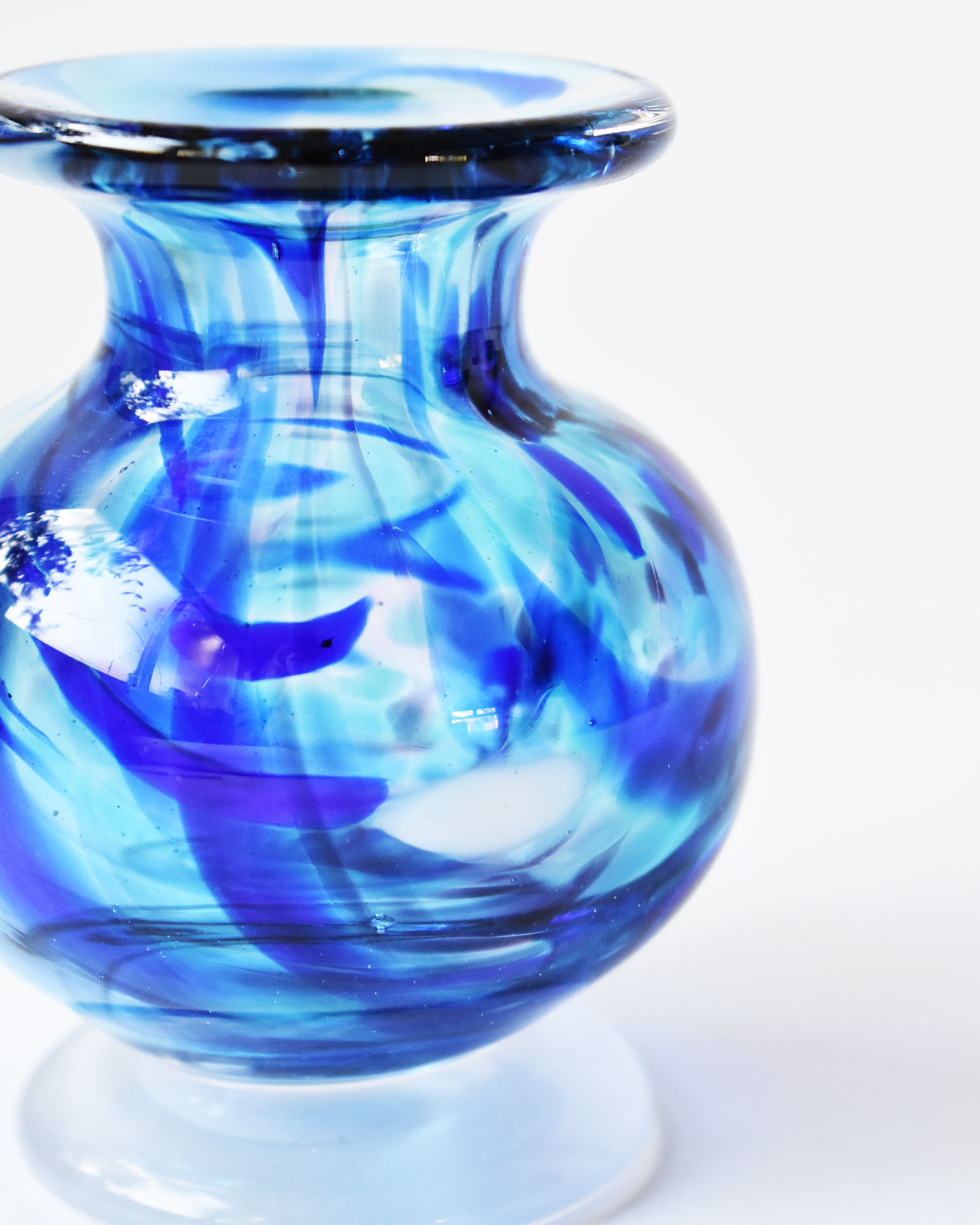 Royal Blue Splash Blown Ink Pot