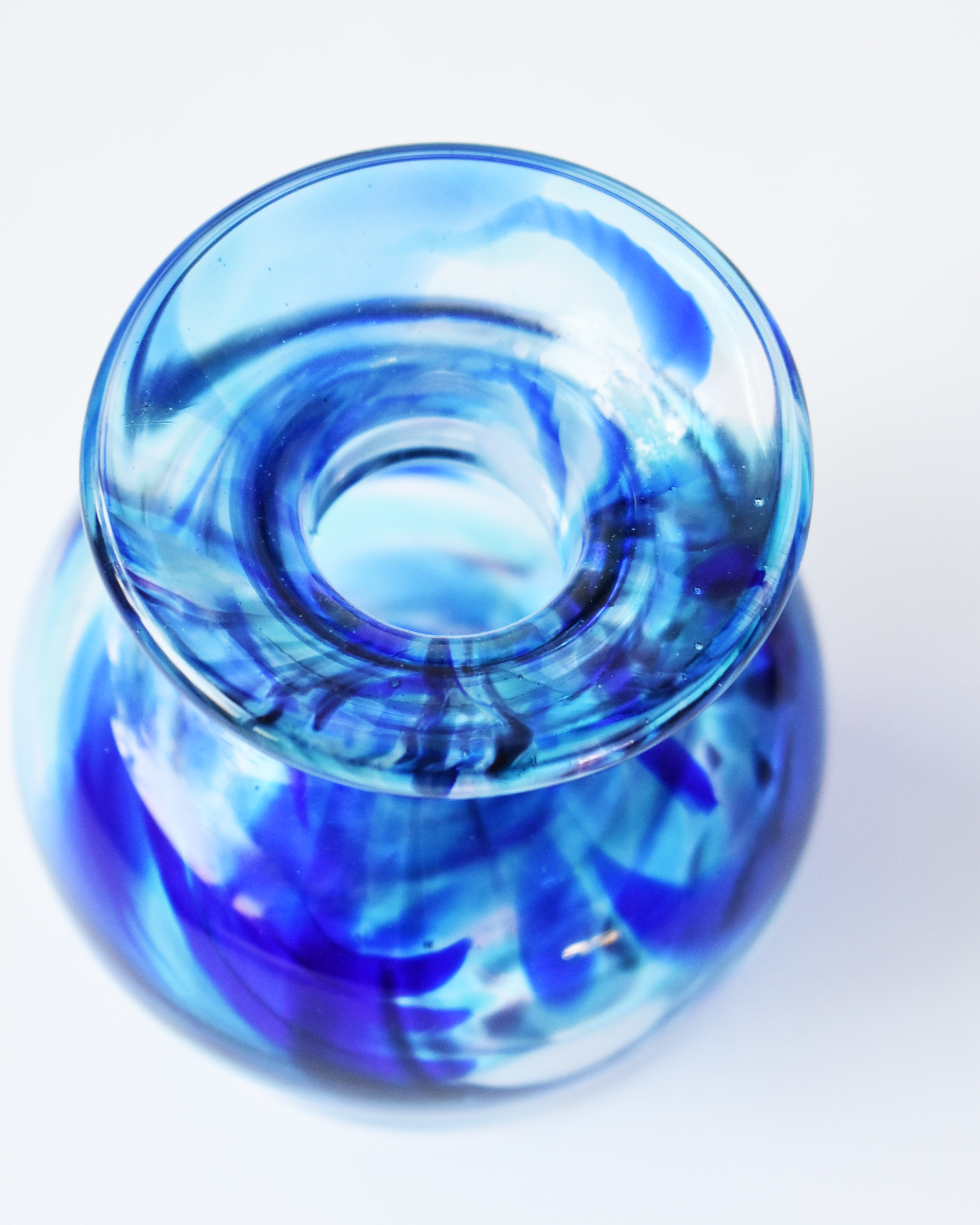 Royal Blue Splash Blown Ink Pot
