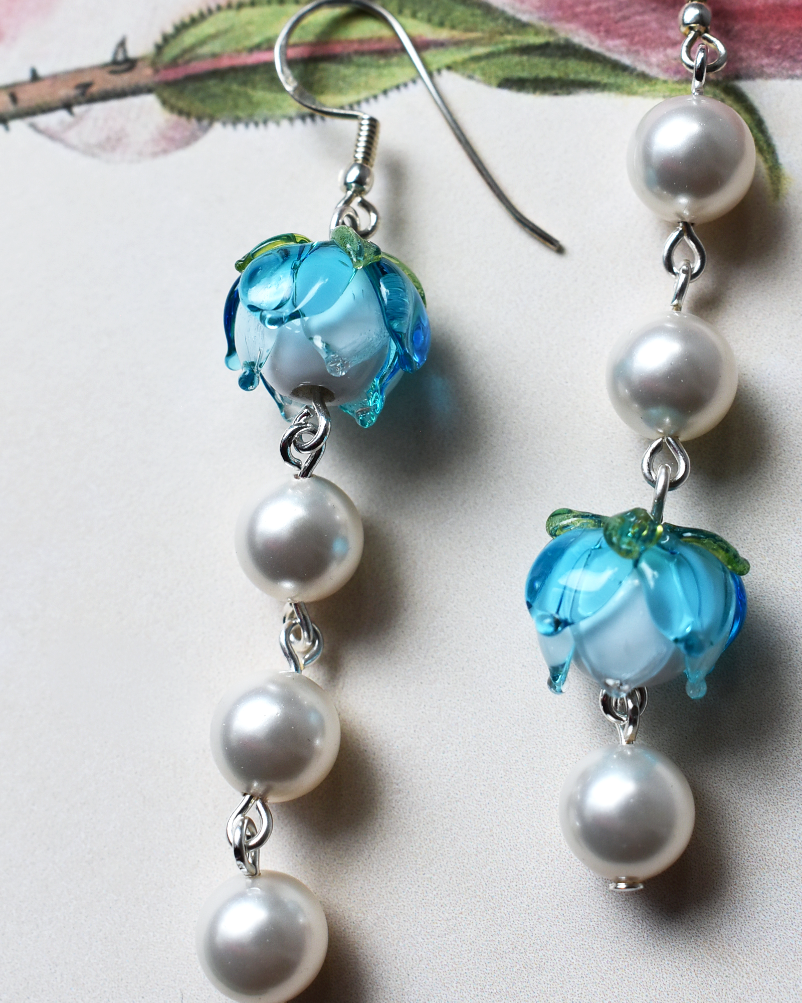 'Summer Bloom' Pearl Drop Earrings