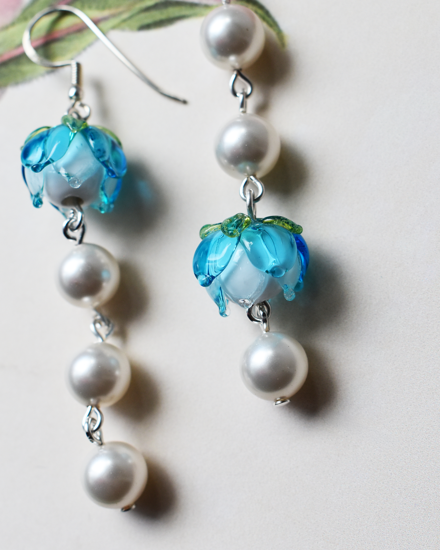 'Summer Bloom' Pearl Drop Earrings