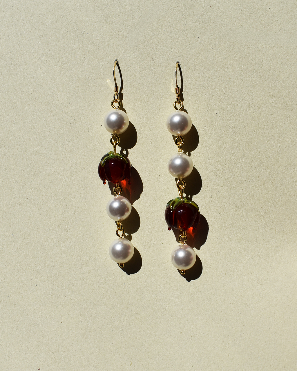 'Rosy Bud' Pearl Drop Earrings