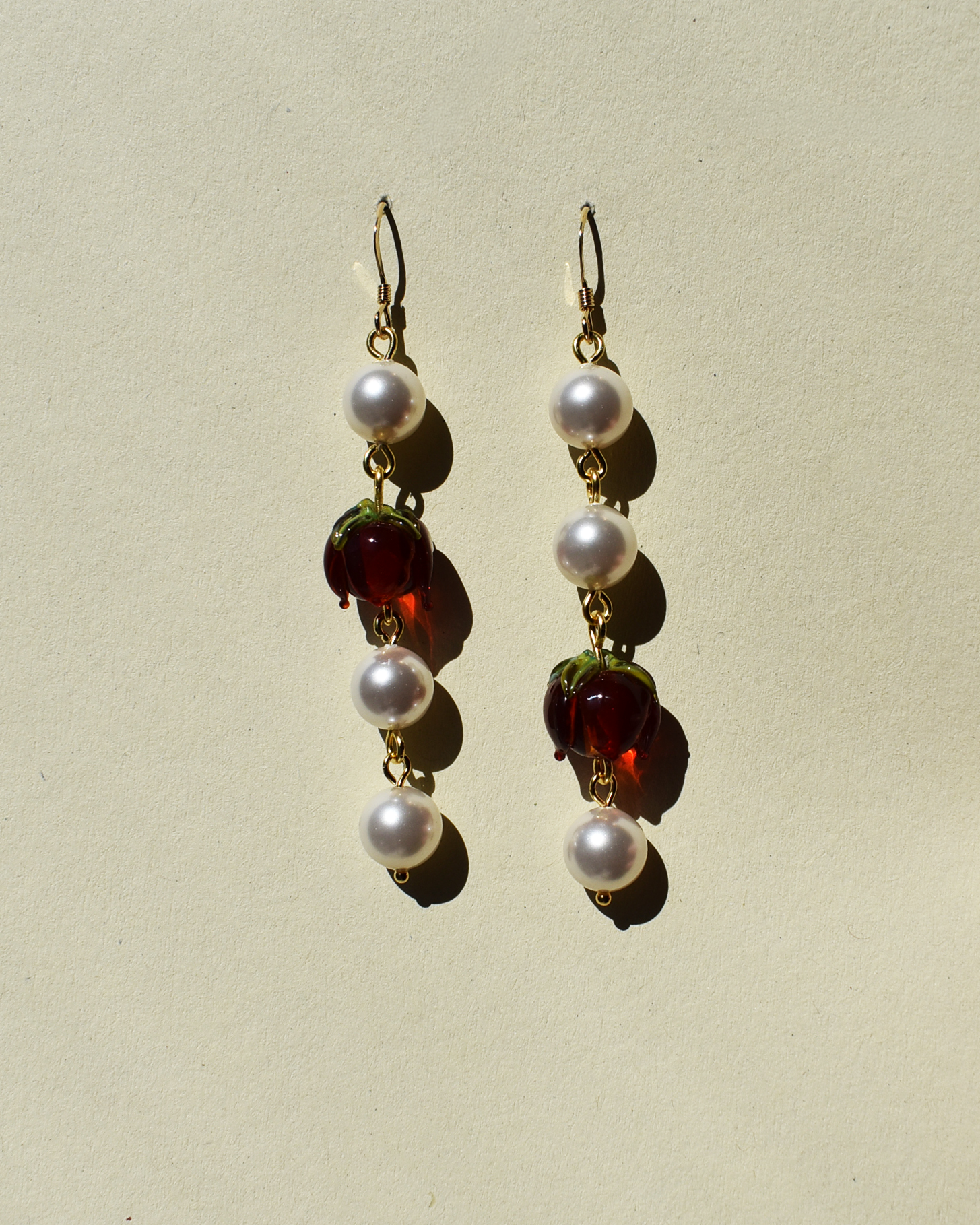 'Rosy Bud' Pearl Drop Earrings