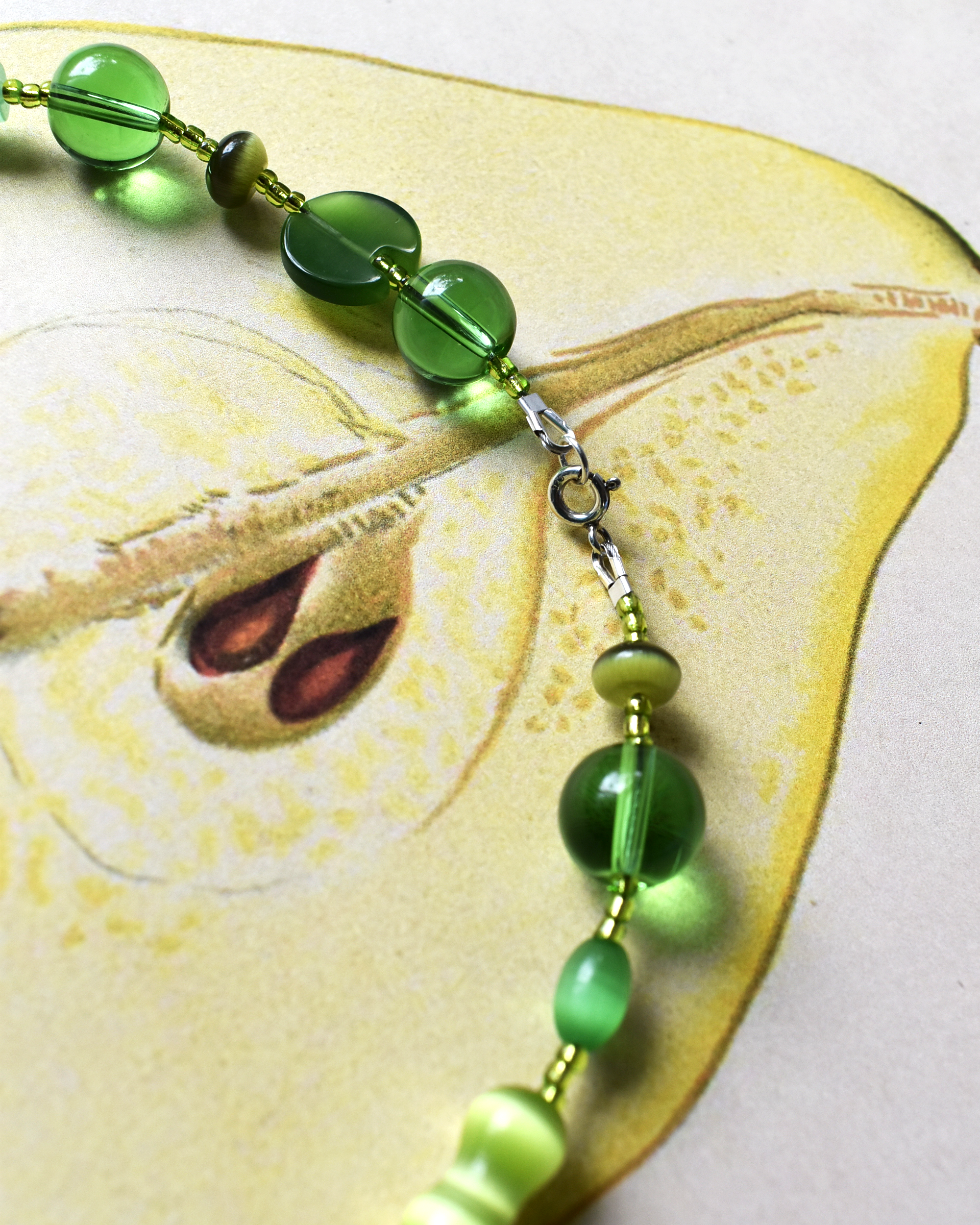 'Apple Greens' Bead Necklace