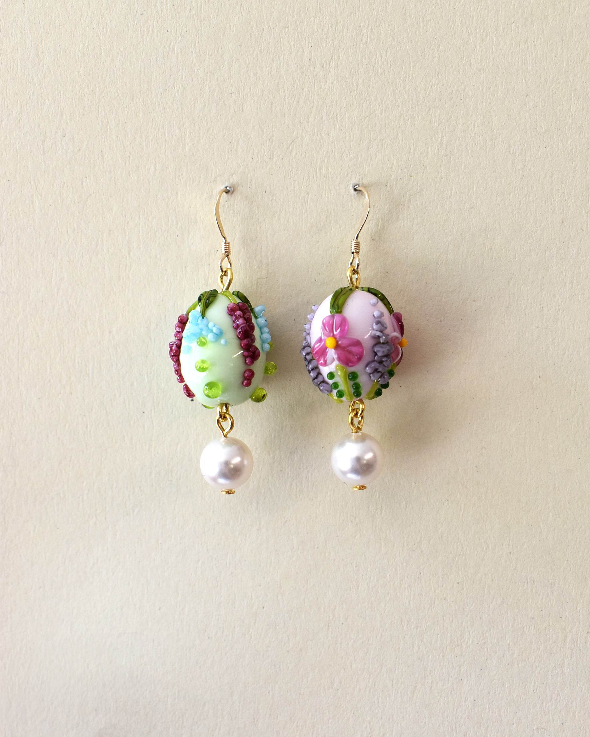 'Cottage Garden' Pearl Drop Earrings