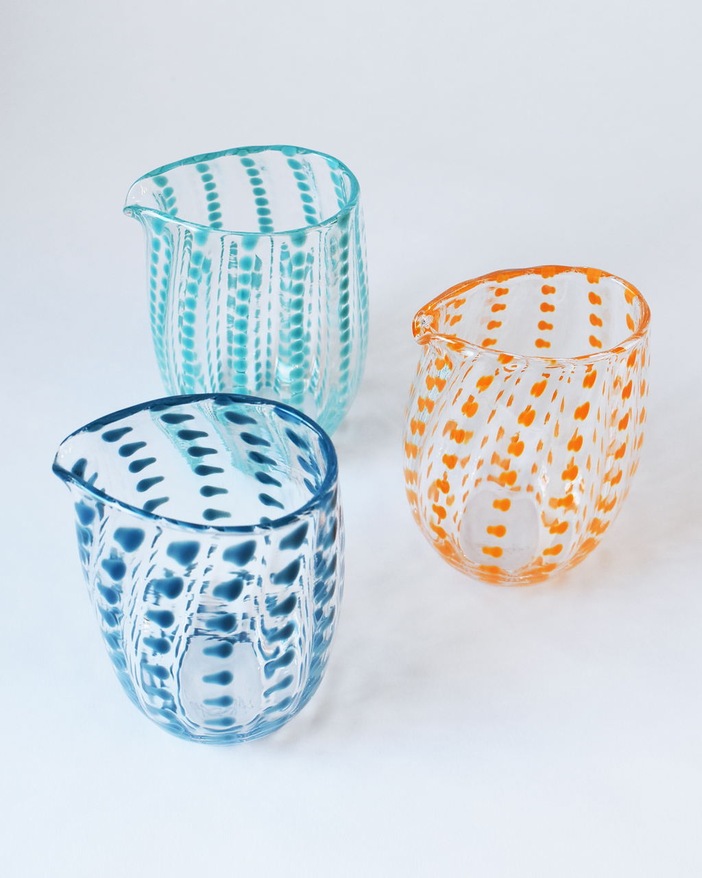Turquoise Blown Glass 'Spotty Jug'