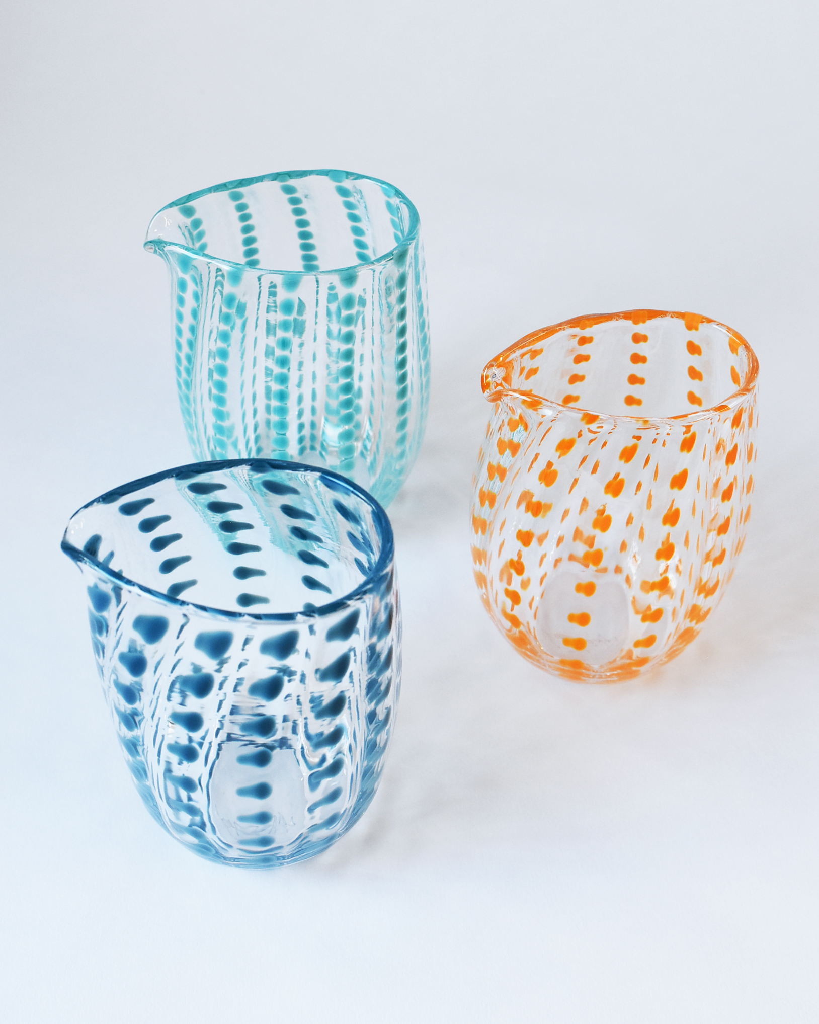 Turquoise Blown Glass 'Spotty Jug'