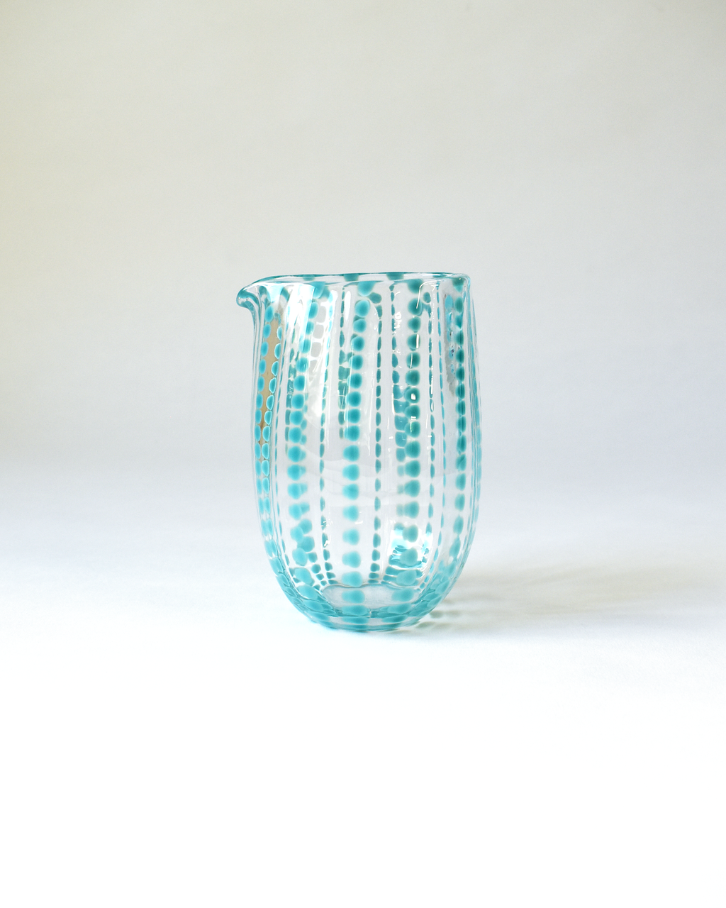 Turquoise Blown Glass 'Spotty Jug'