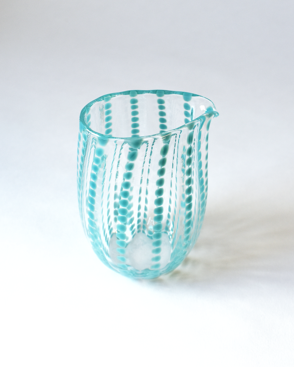 Turquoise Blown Glass 'Spotty Jug'