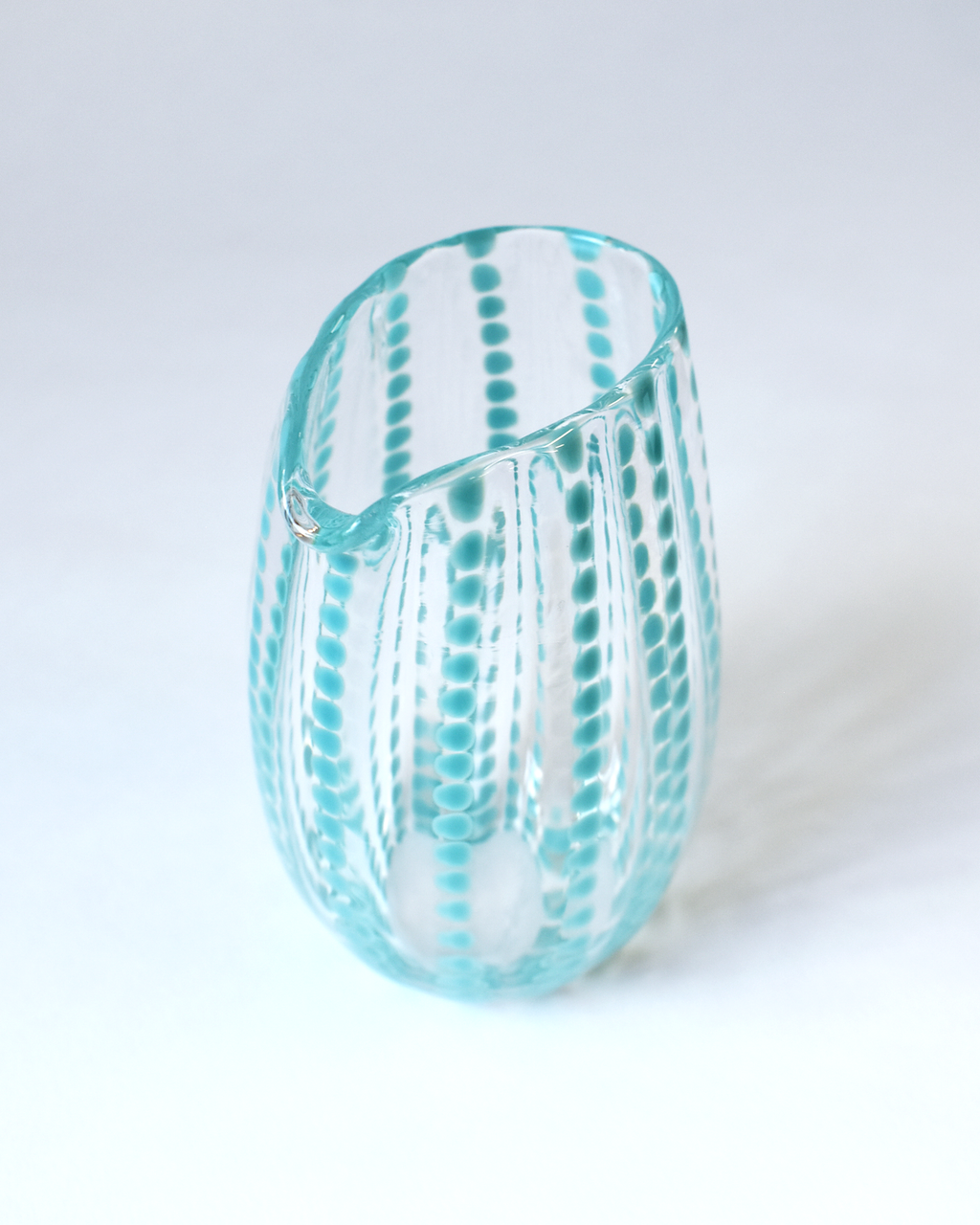 Turquoise Blown Glass 'Spotty Jug'