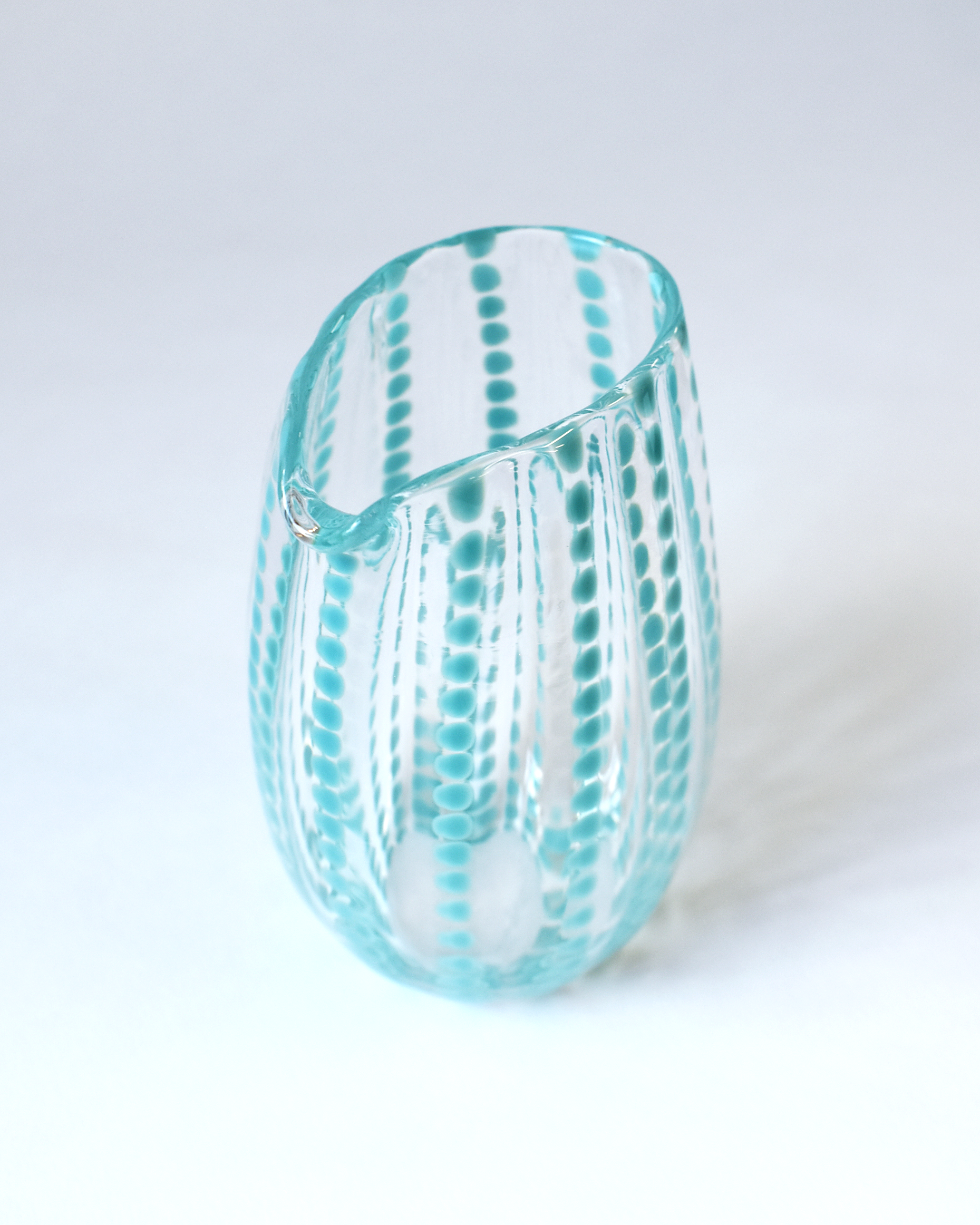 Turquoise Blown Glass 'Spotty Jug'