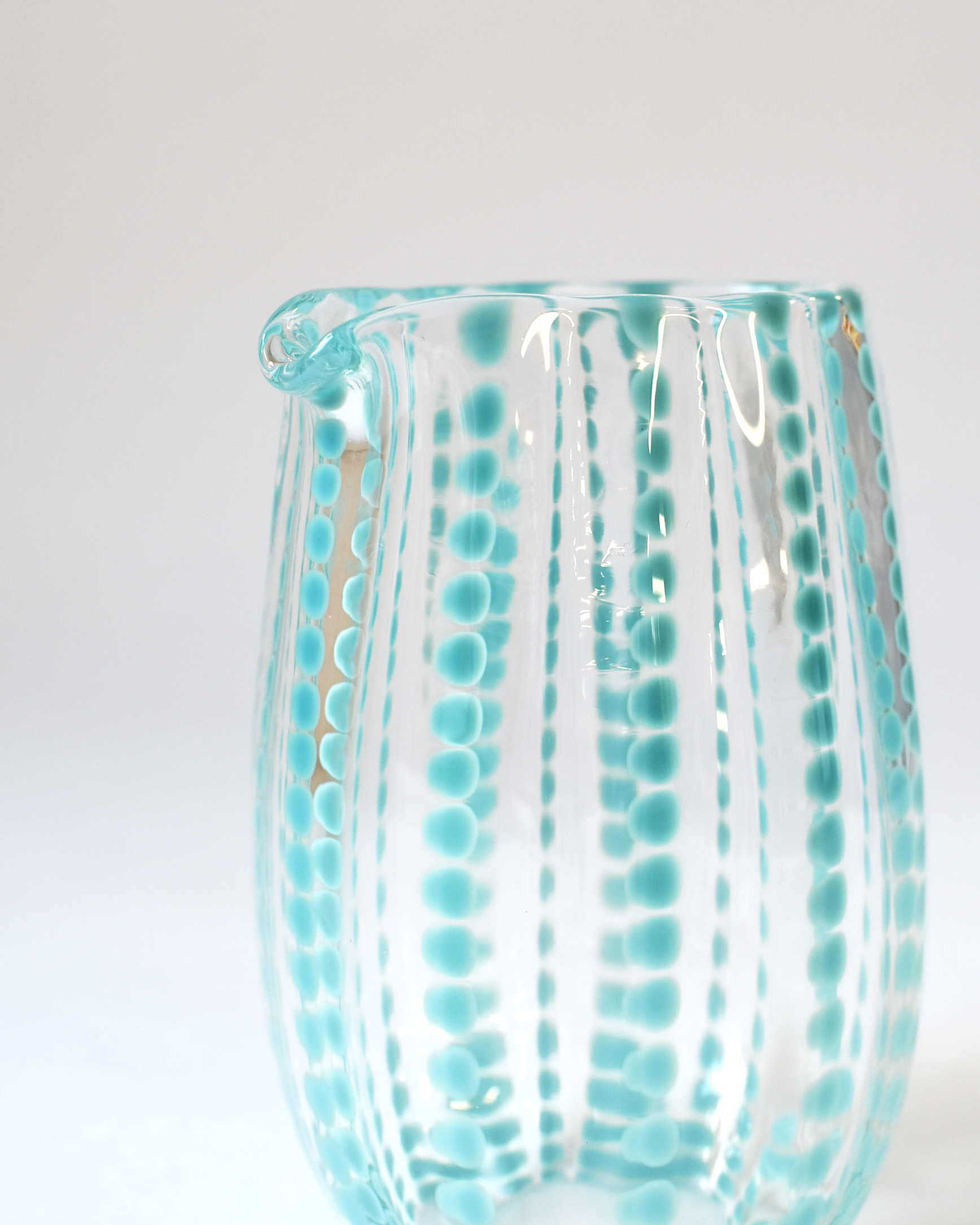 Turquoise Blown Glass 'Spotty Jug'