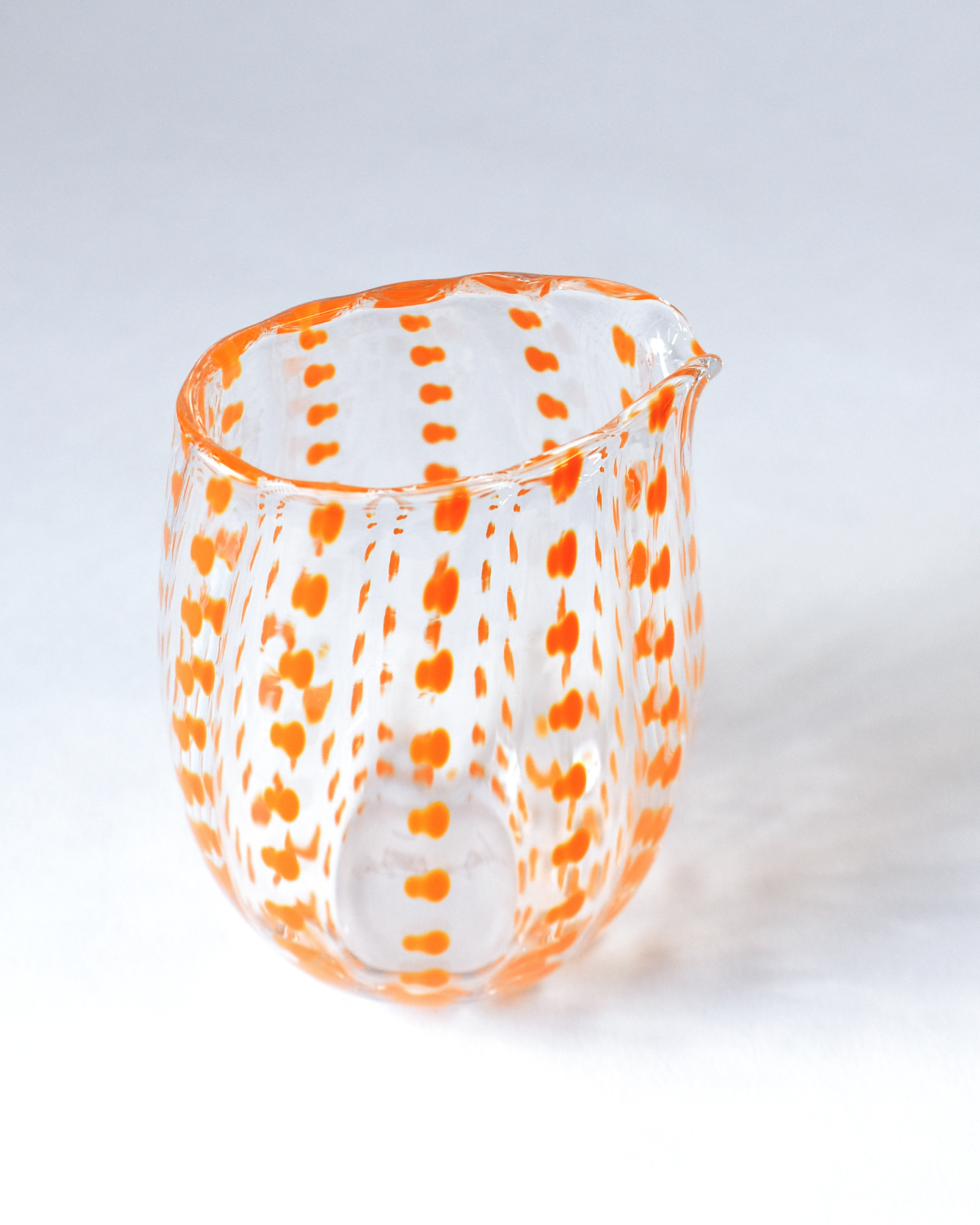 Orange Blown Glass 'Spotty Jug'