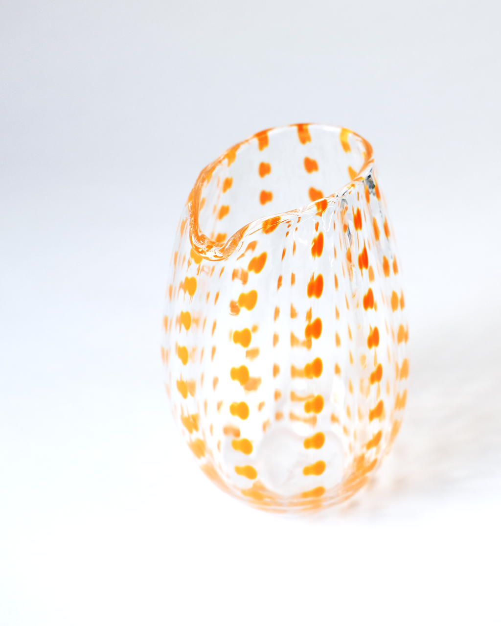Orange Blown Glass 'Spotty Jug'