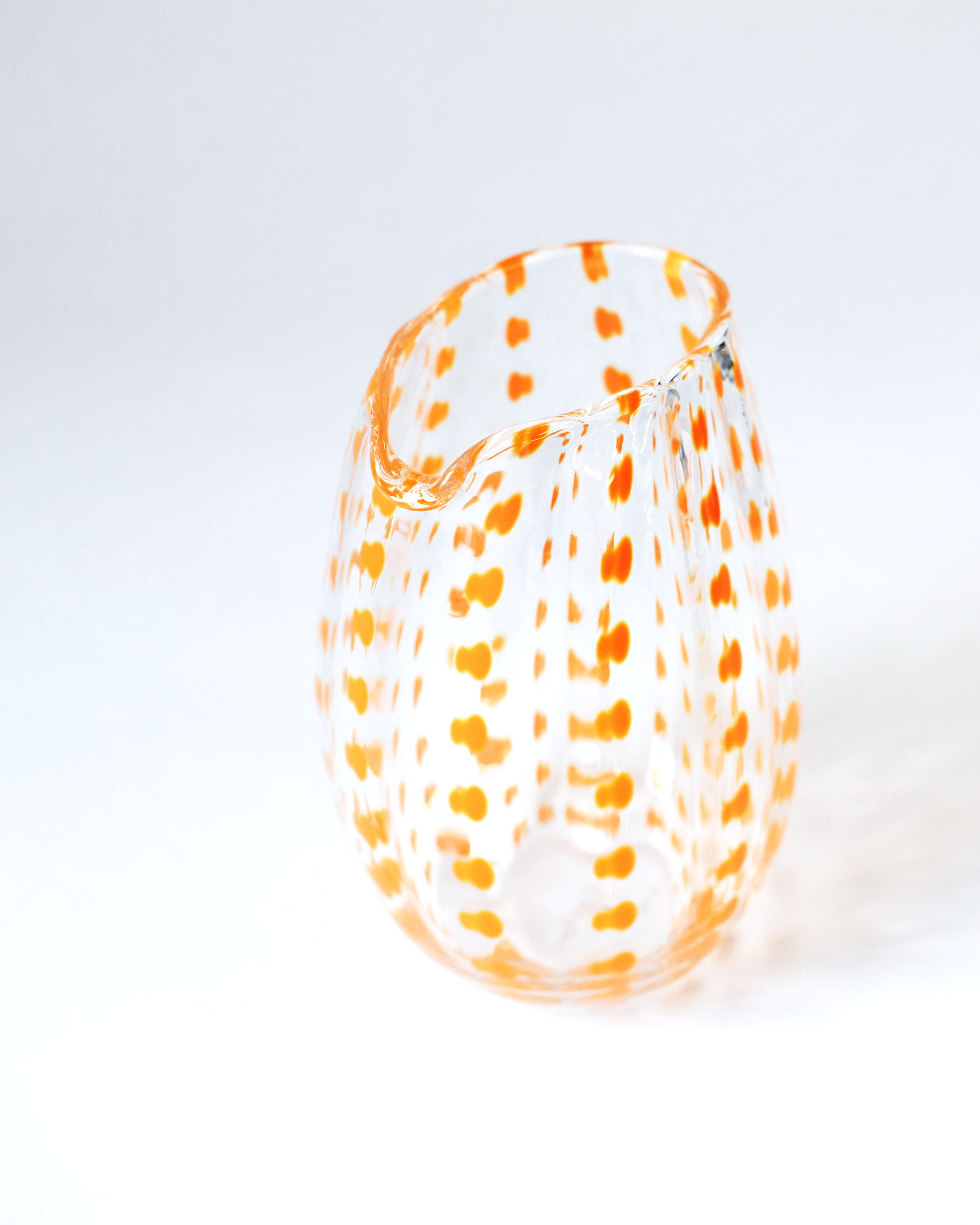 Orange Blown Glass 'Spotty Jug'
