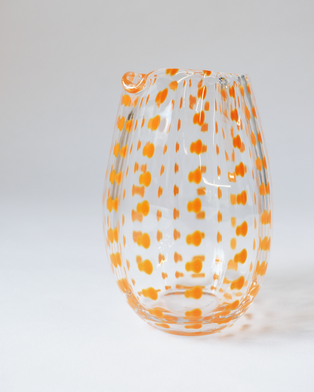 Orange Blown Glass 'Spotty Jug'