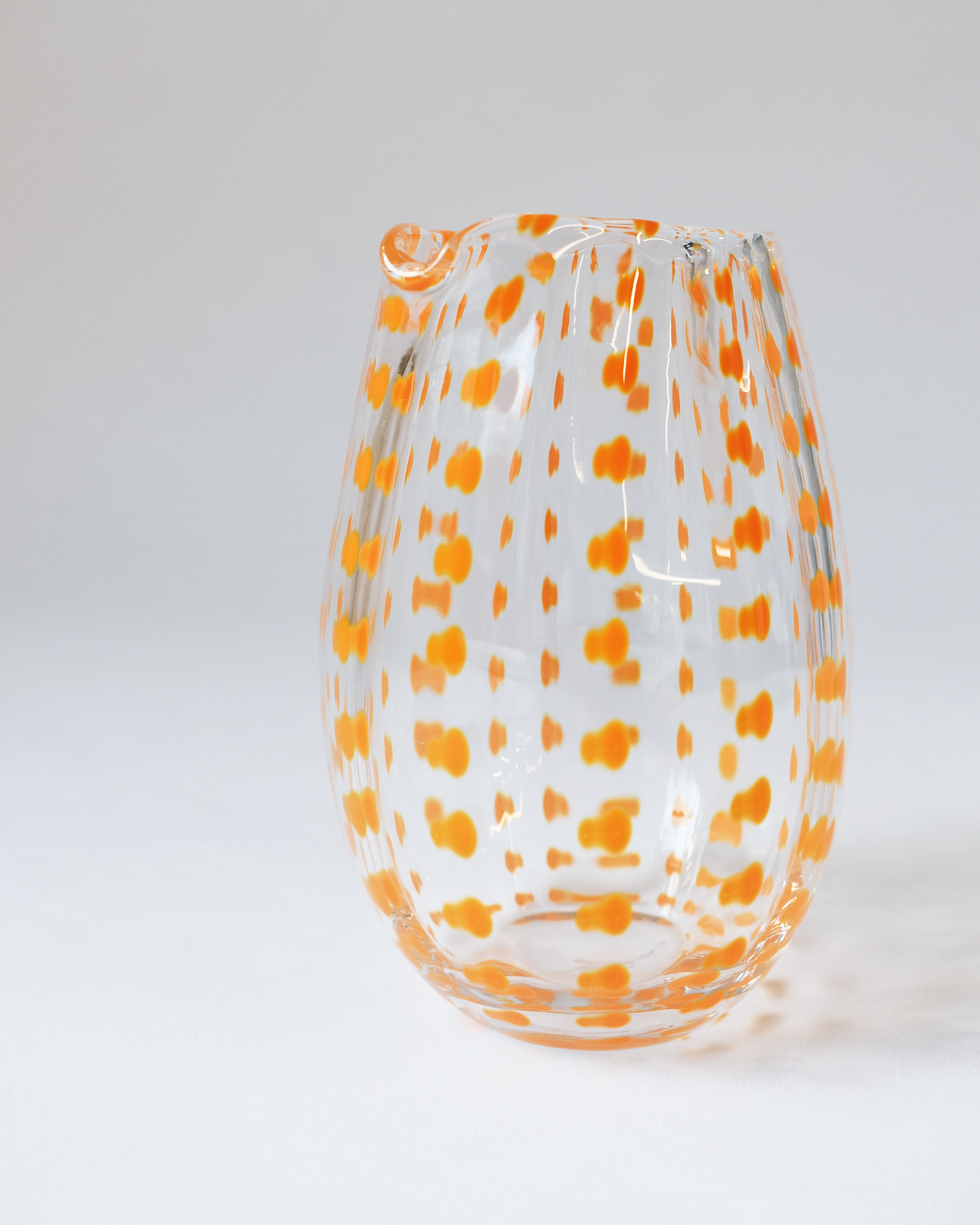Orange Blown Glass 'Spotty Jug'