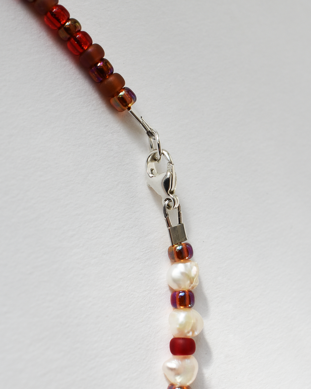 Red 'Half & Half' Freshwater Pearl Necklace
