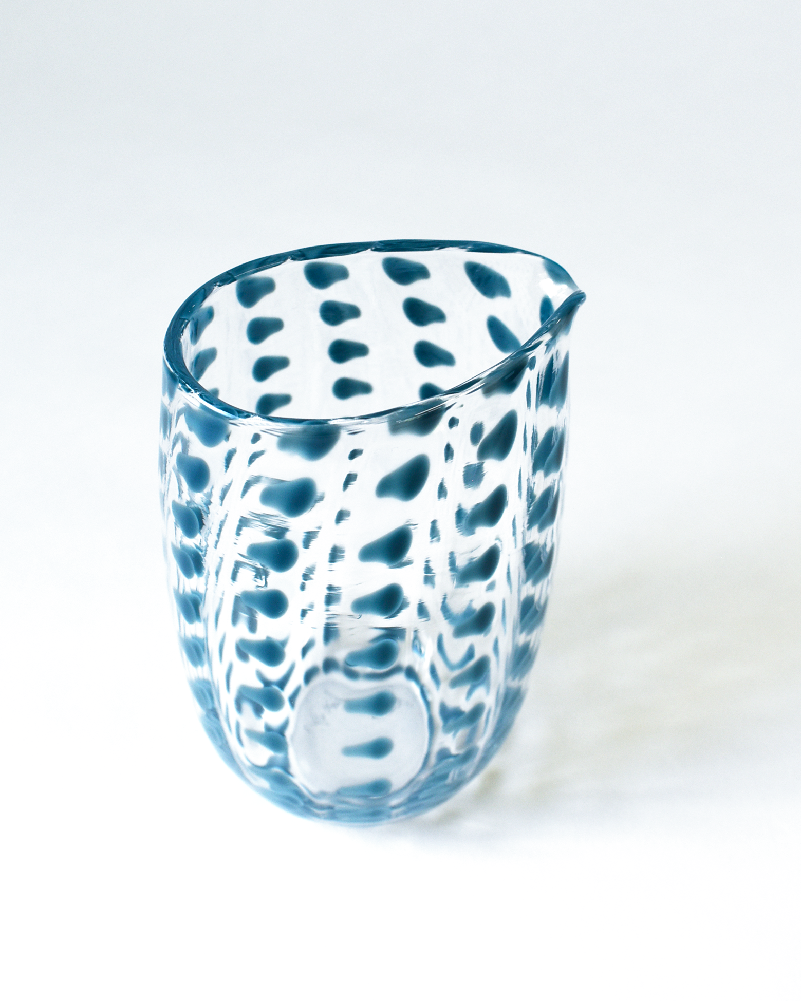 Pigeon Grey Blown Glass 'Spotty Jug'
