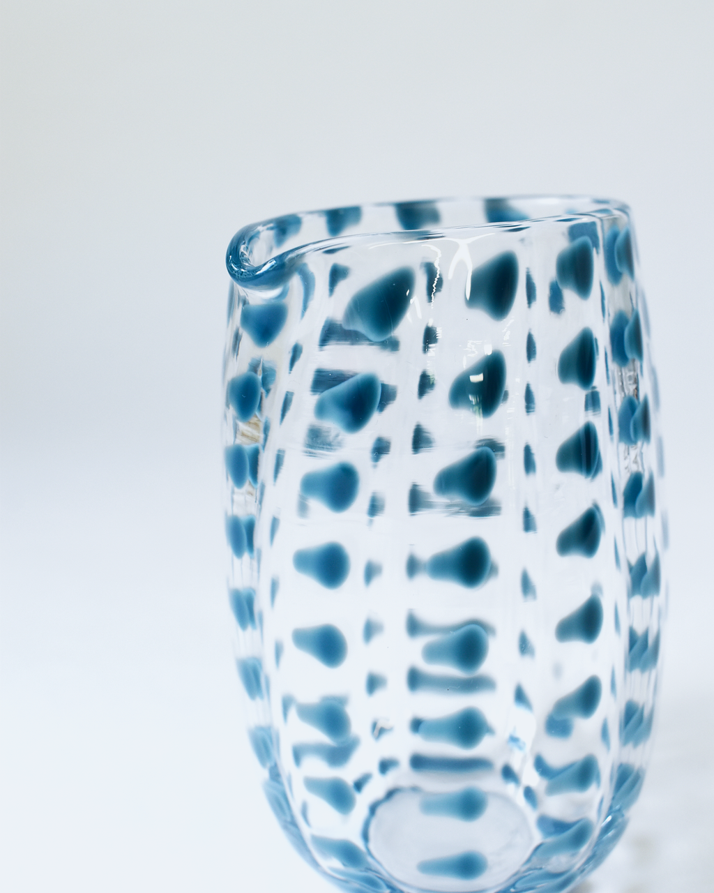Pigeon Grey Blown Glass 'Spotty Jug'