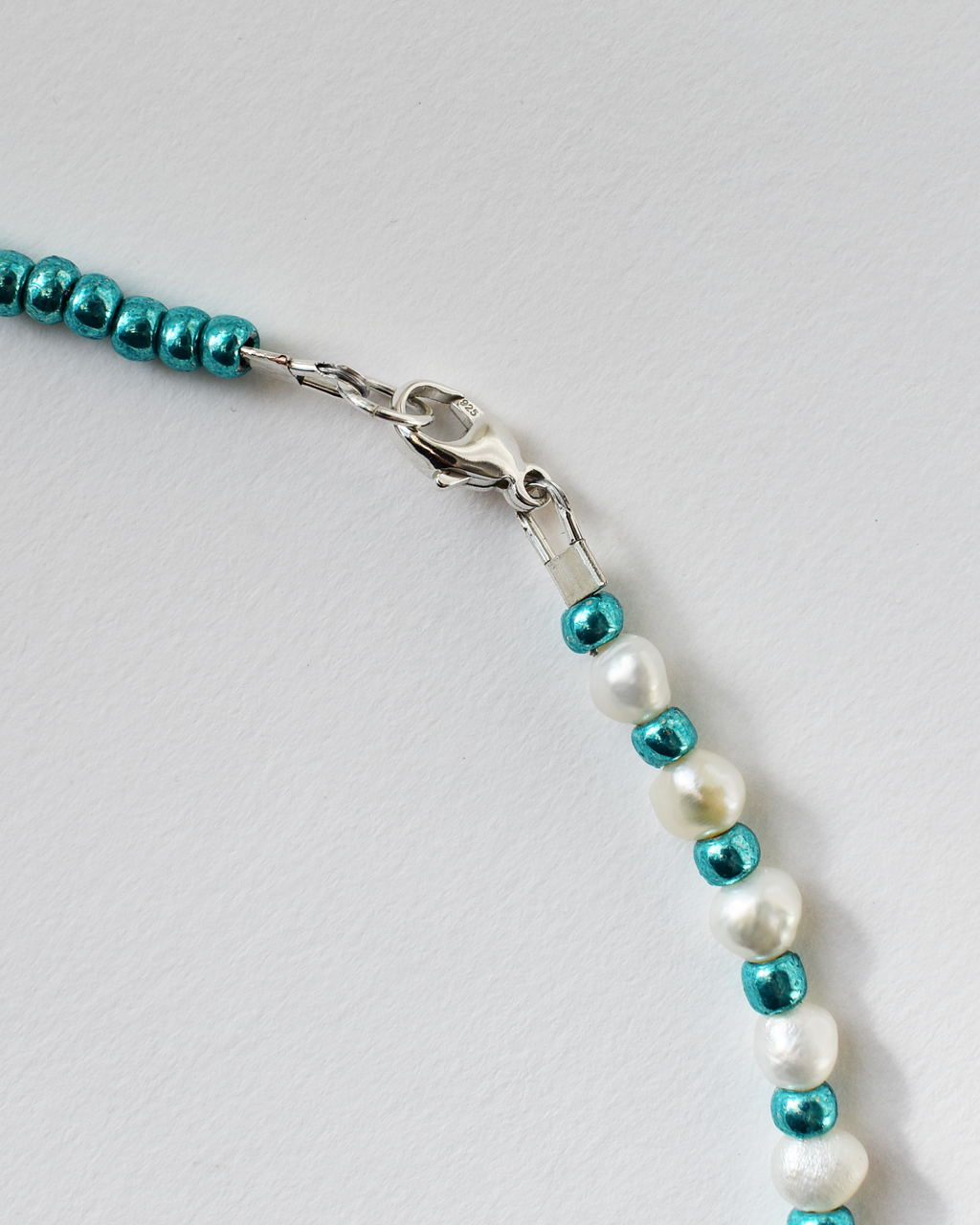 Turquoise 'Half & Half' Freshwater Pearl Necklace