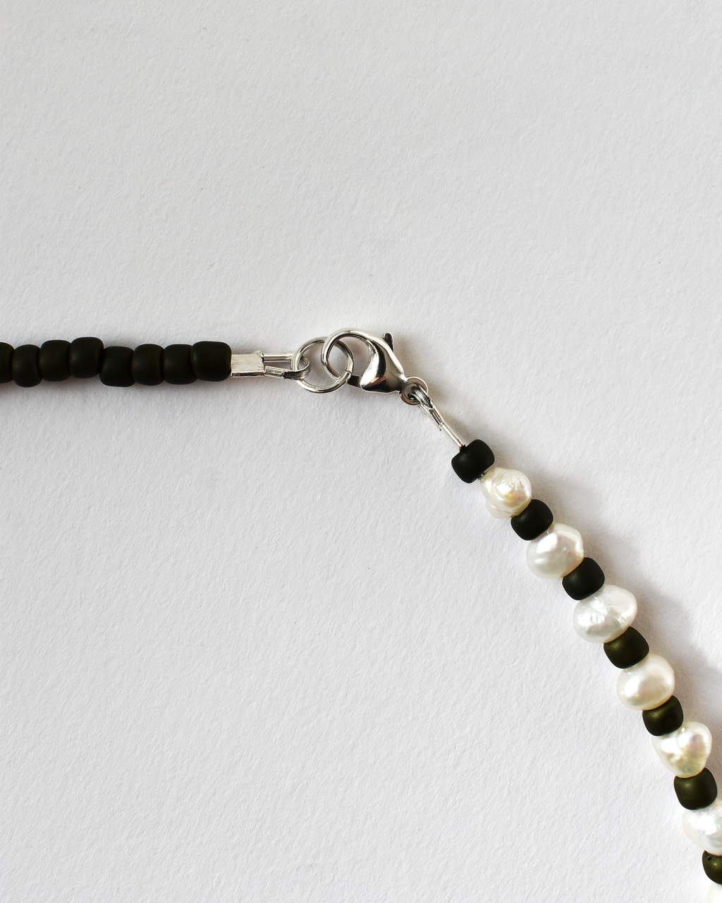 Olive Green 'Half & Half' Freshwater Pearl Necklace