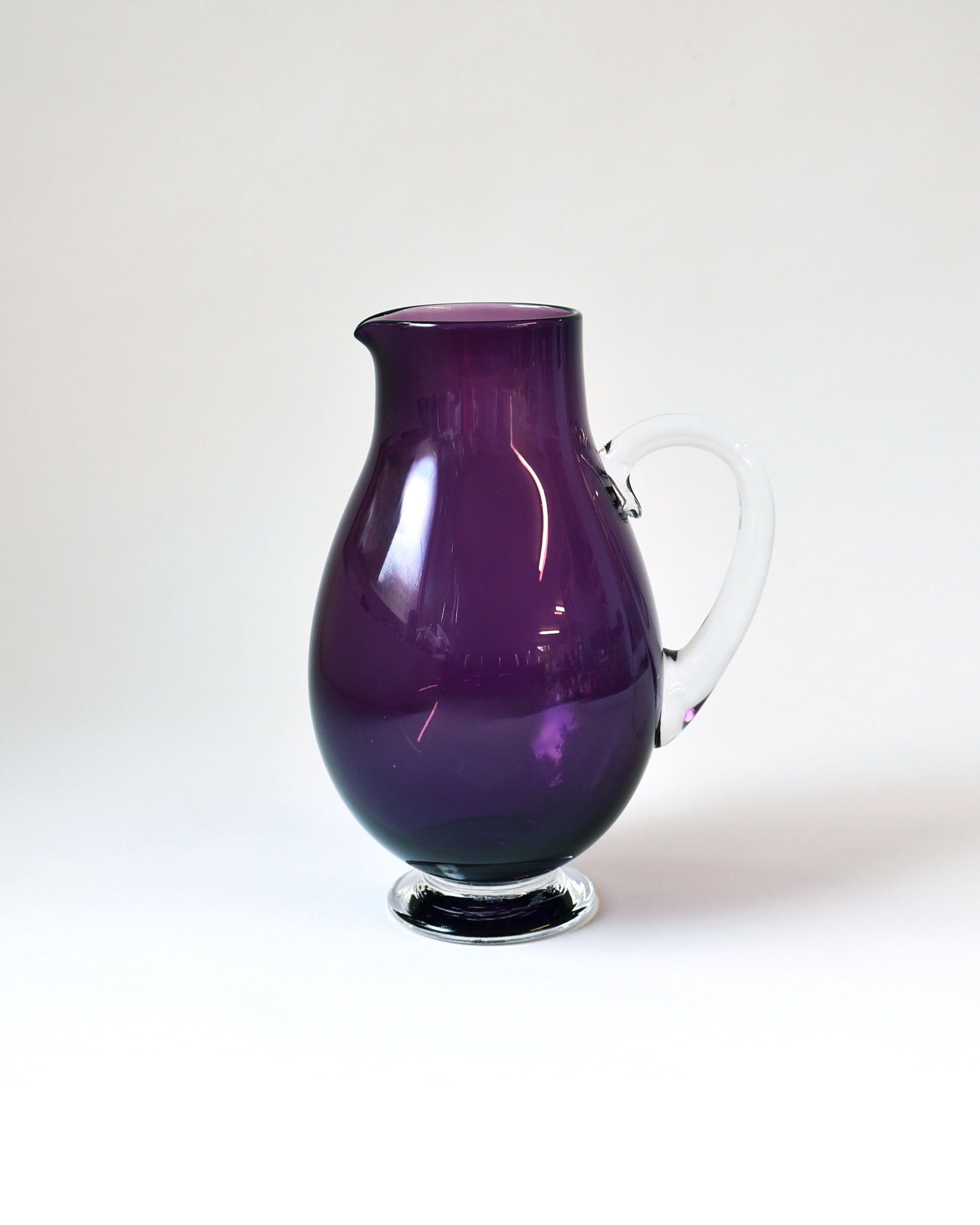 Royal Purple Blown Glass Jug
