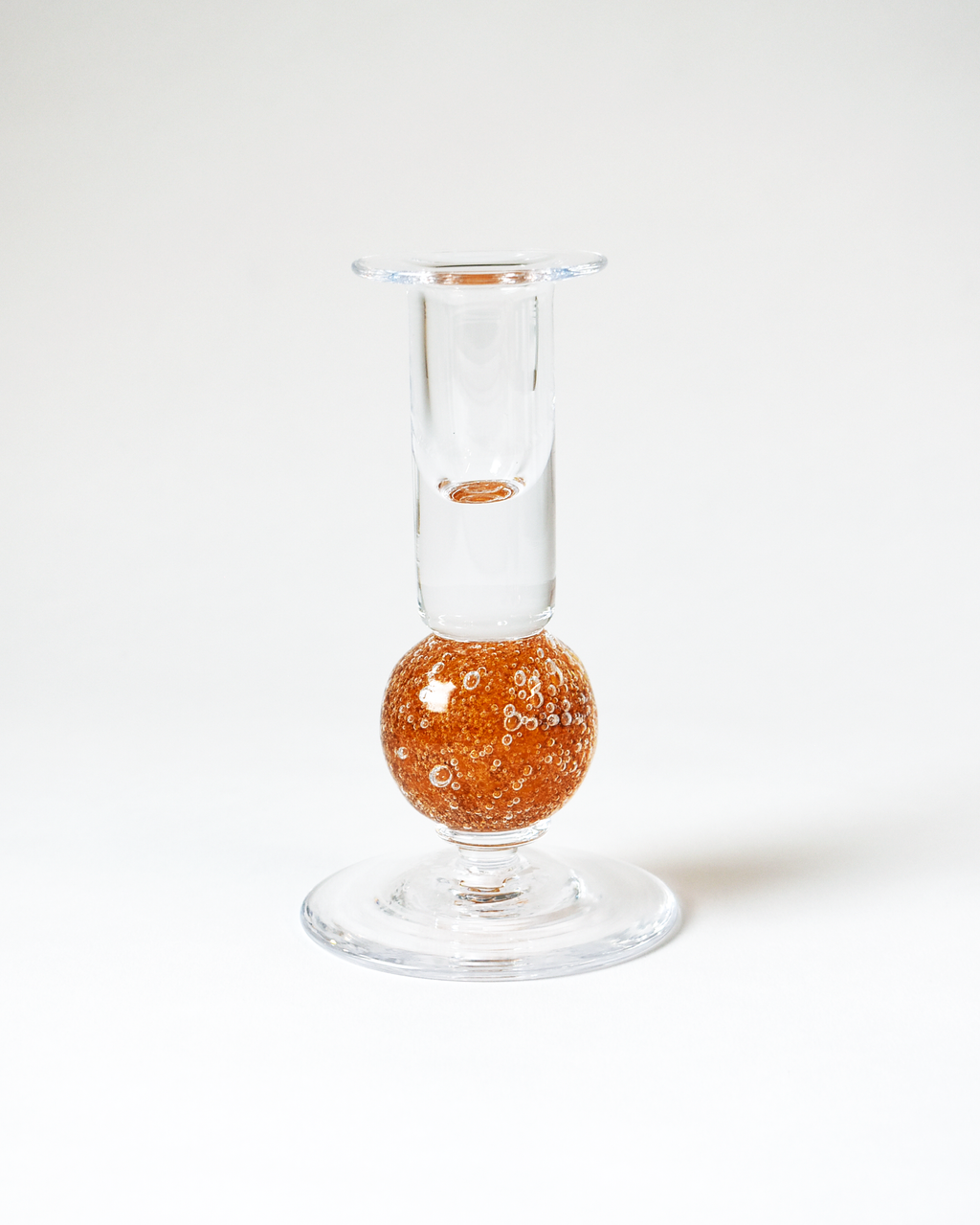 Amber Blown Glass 'Stellar Candlestick'