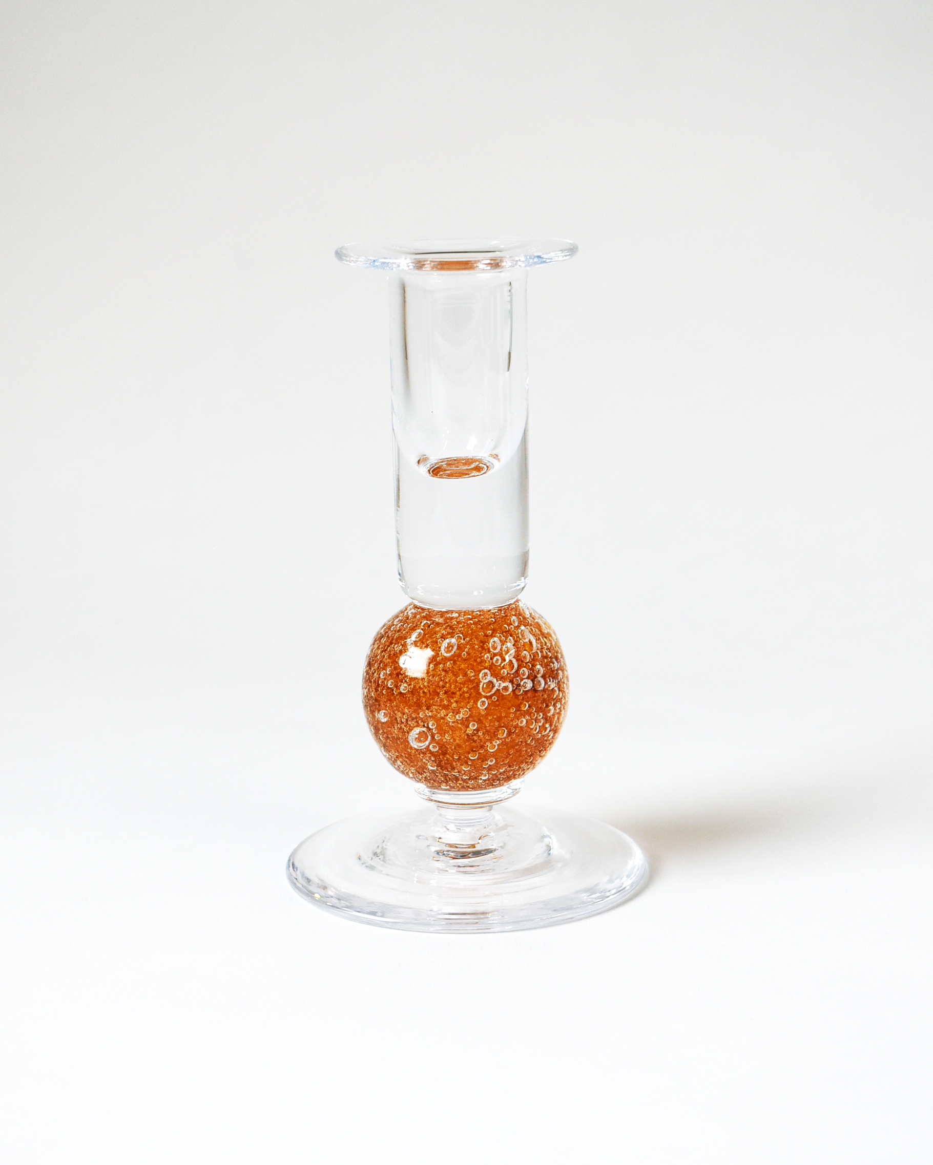 Amber Blown Glass 'Stellar Candlestick'