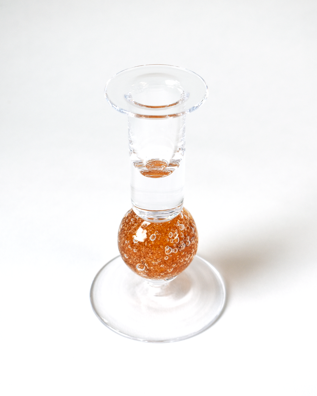 Amber Blown Glass 'Stellar Candlestick'