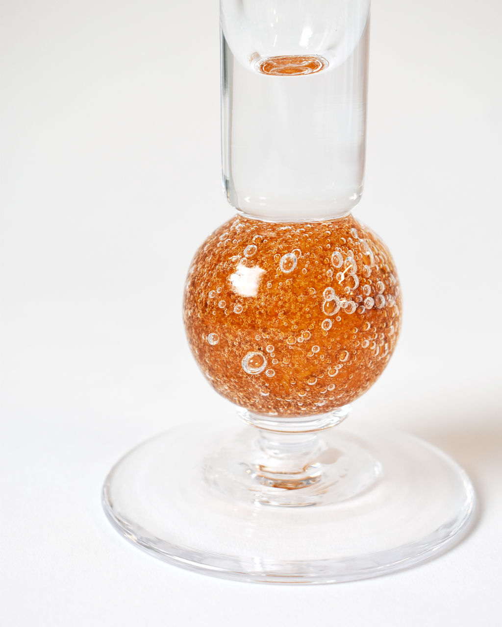 Amber Blown Glass 'Stellar Candlestick'