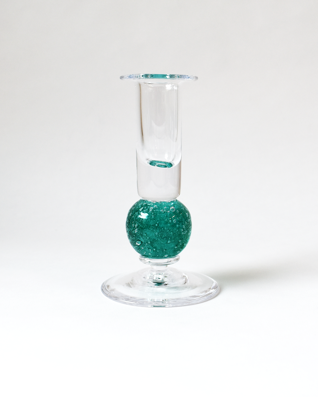 Emerald Green Blown Glass 'Stellar Candlestick'