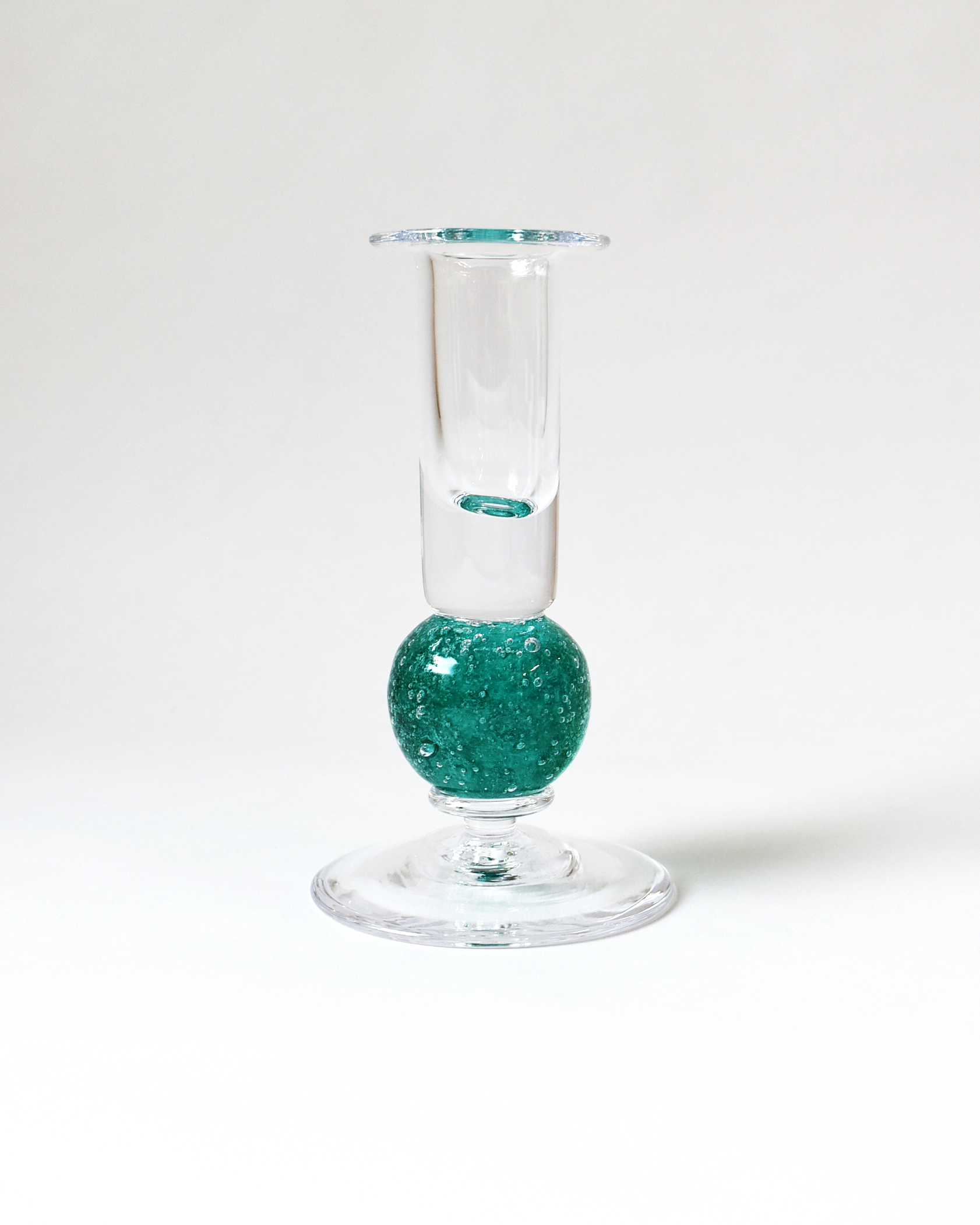 Emerald Green Blown Glass 'Stellar Candlestick'