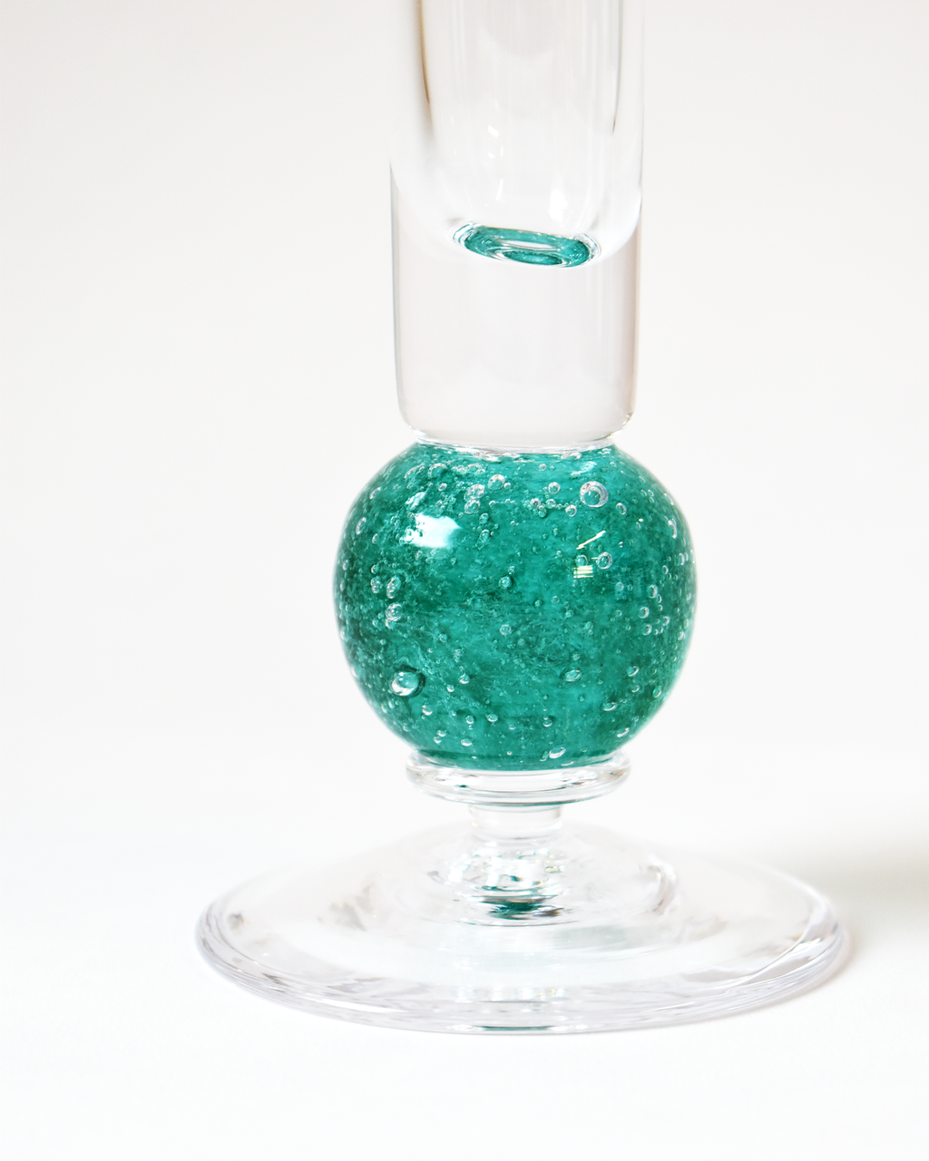 Emerald Green Blown Glass 'Stellar Candlestick'