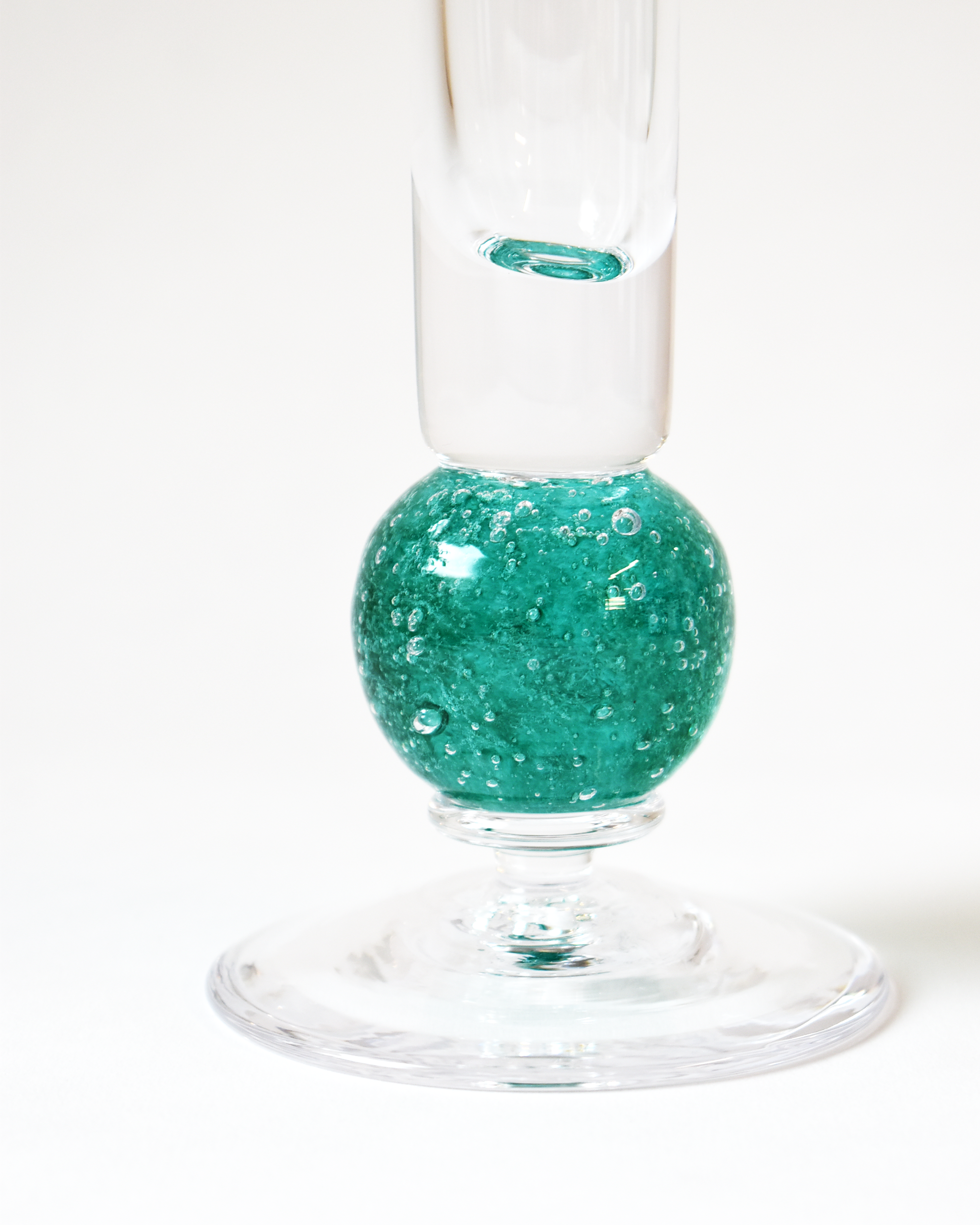 Emerald Green Blown Glass 'Stellar Candlestick'